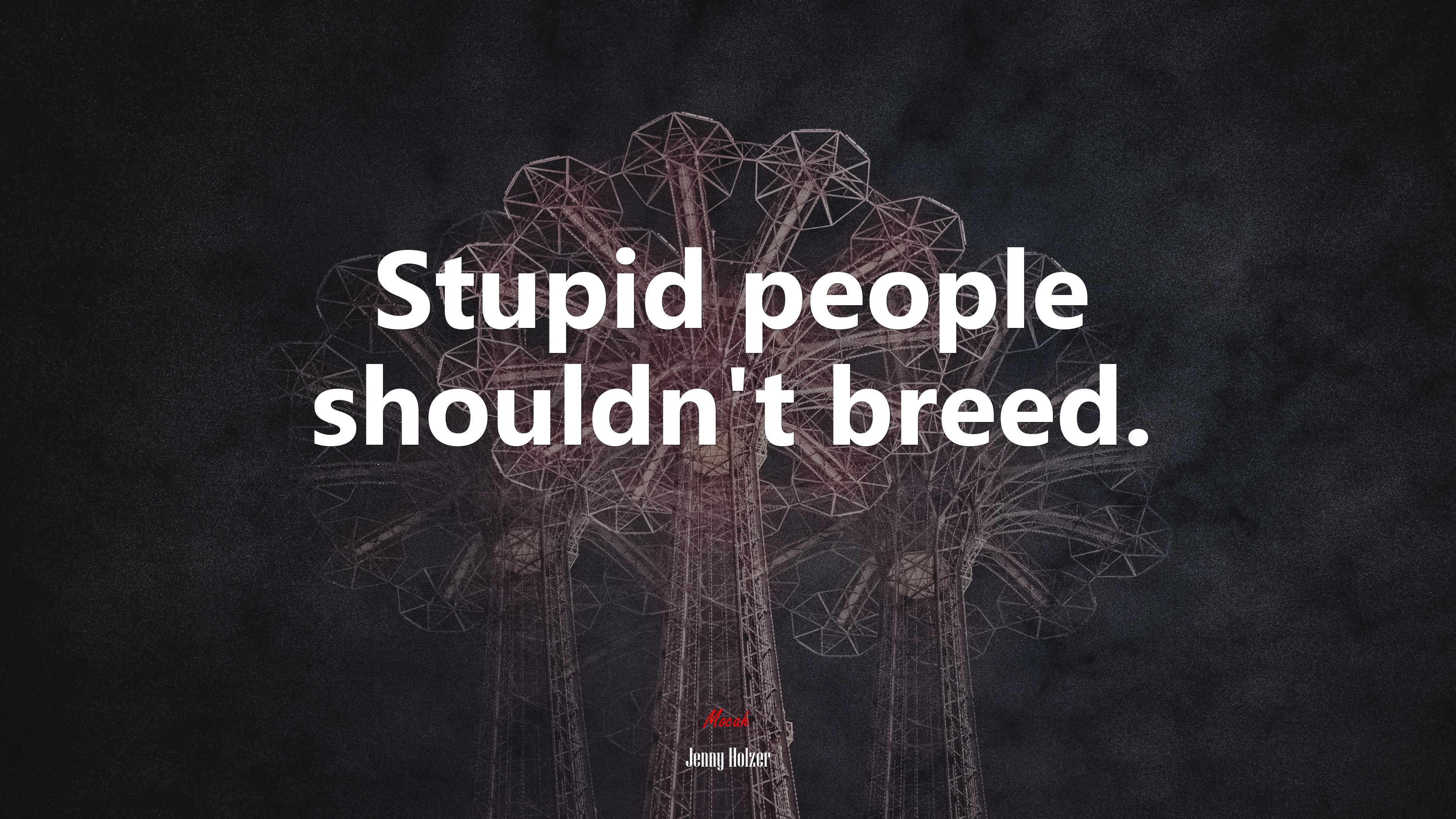 Stupid people shouldn’t breed. | Jenny Holzer quote HD Wallpaper