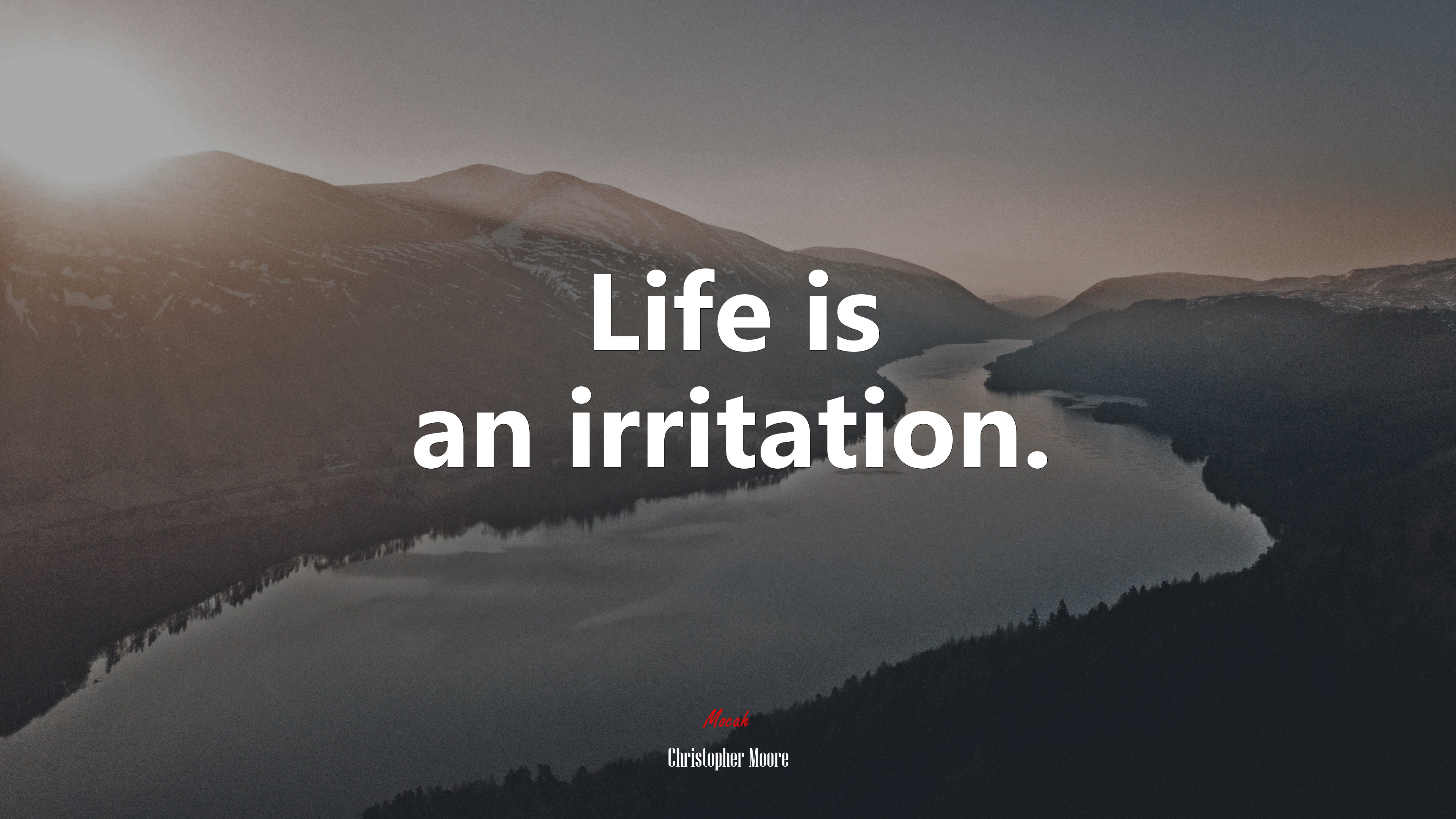 Life is an irritation. | Christopher Moore quote HD Wallpaper