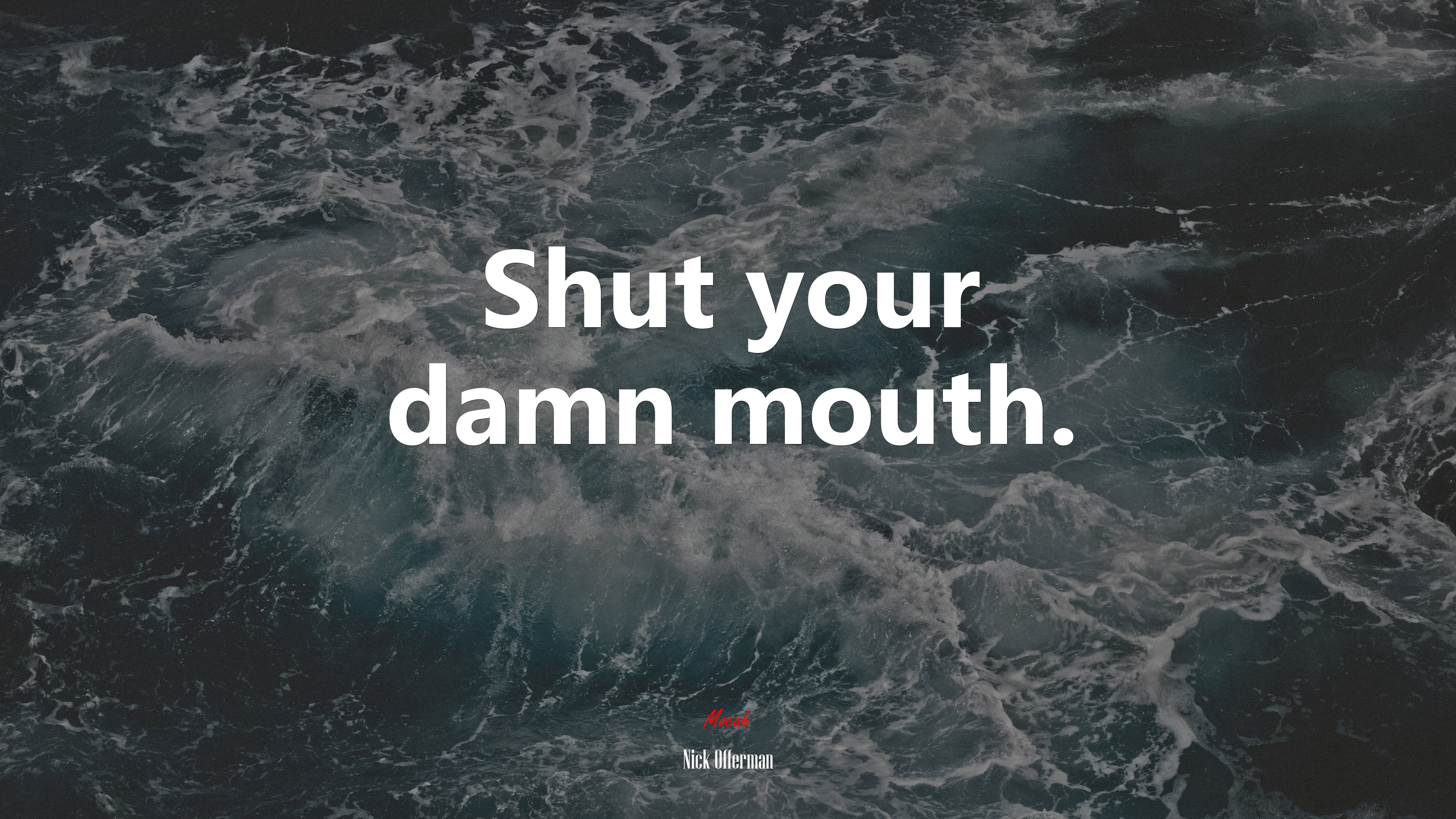 Shut your damn mouth. | Nick Offerman quote HD Wallpaper