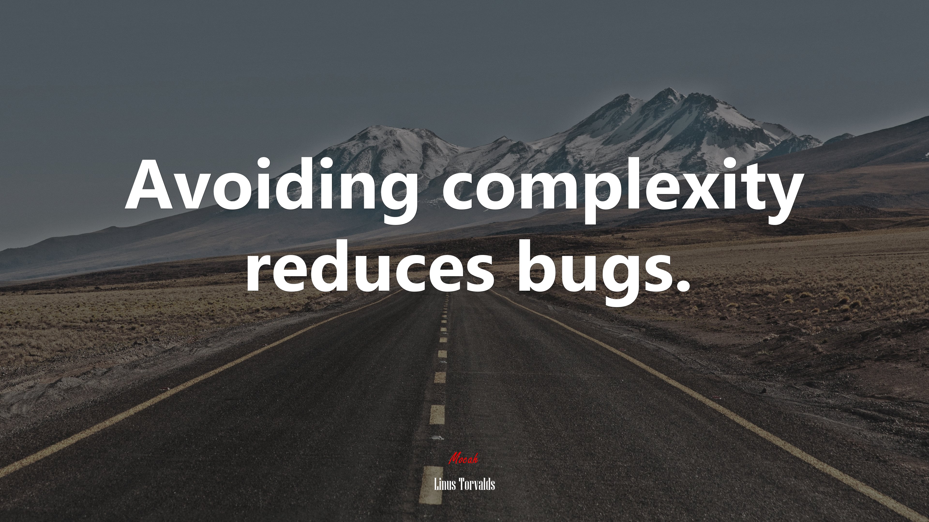 Avoiding complexity reduces bugs. | Linus Torvalds quote HD Wallpaper