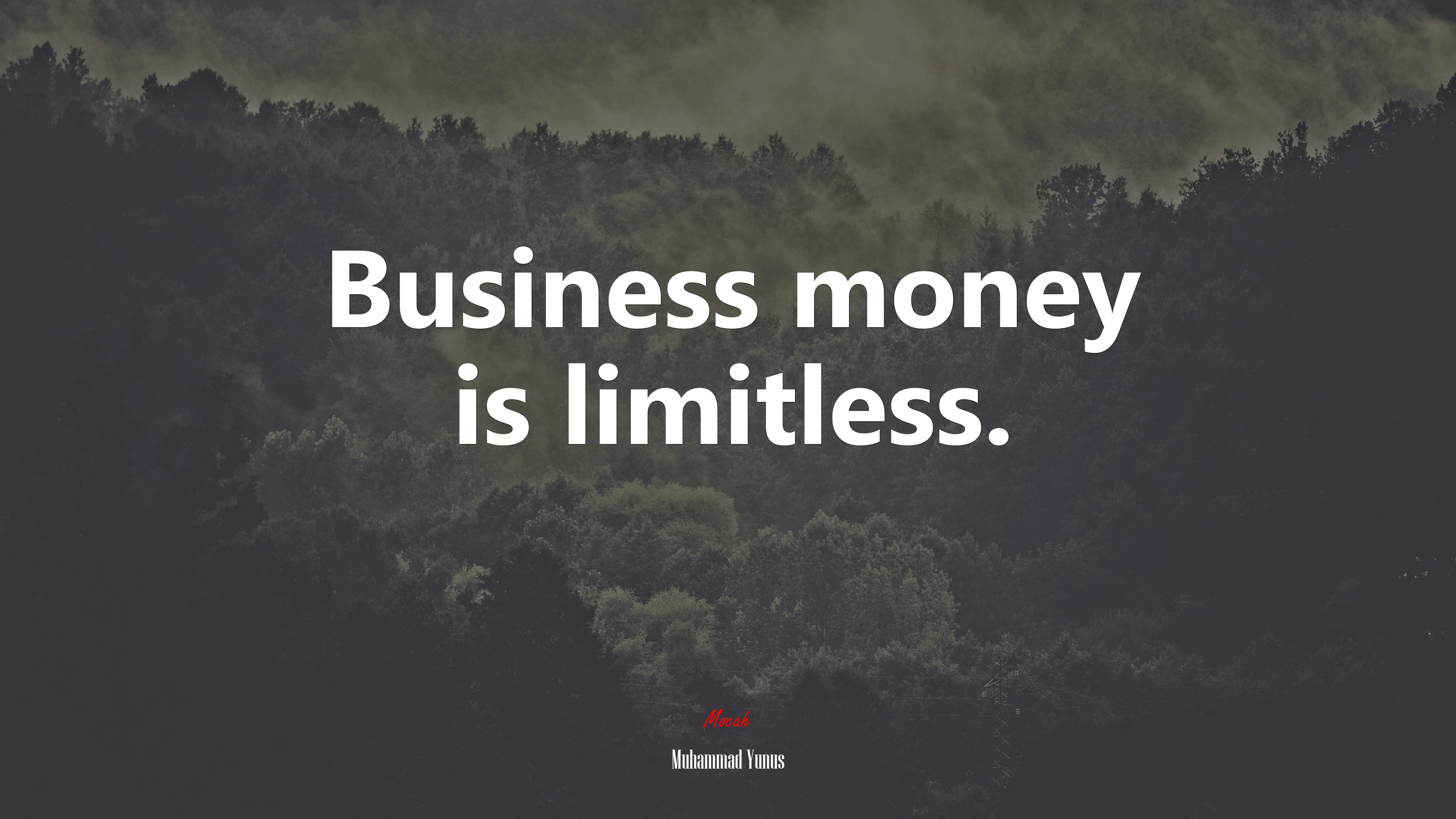Business money is limitless. | Muhammad Yunus quote HD Wallpaper