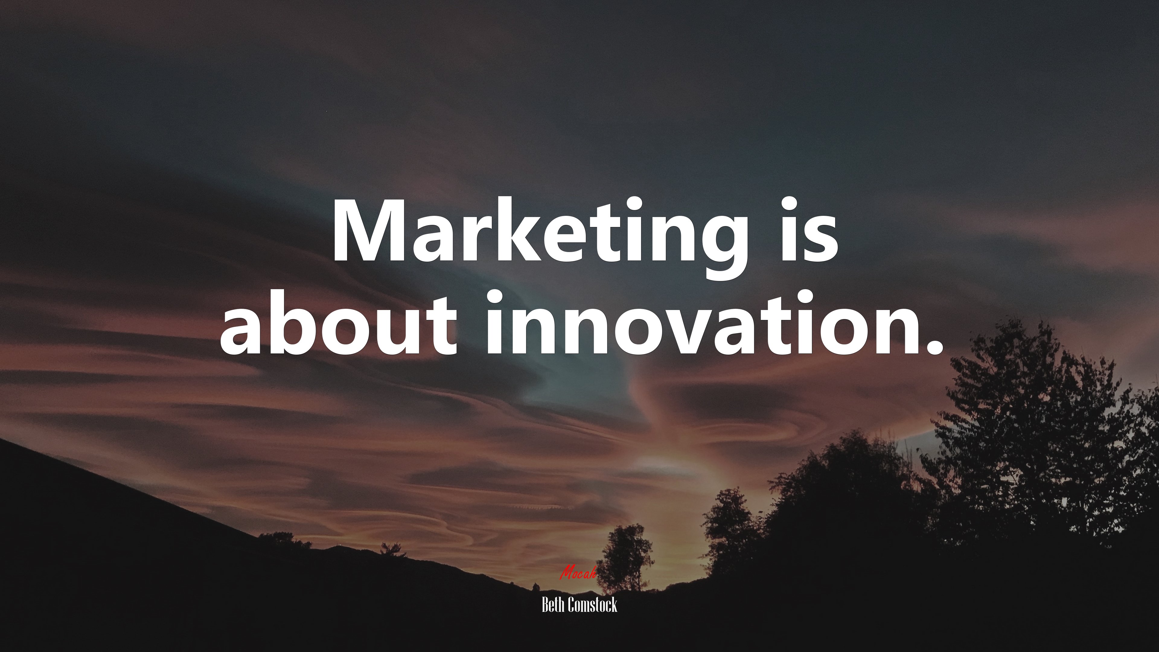 Marketing is about innovation. | Beth Comstock quote HD Wallpaper