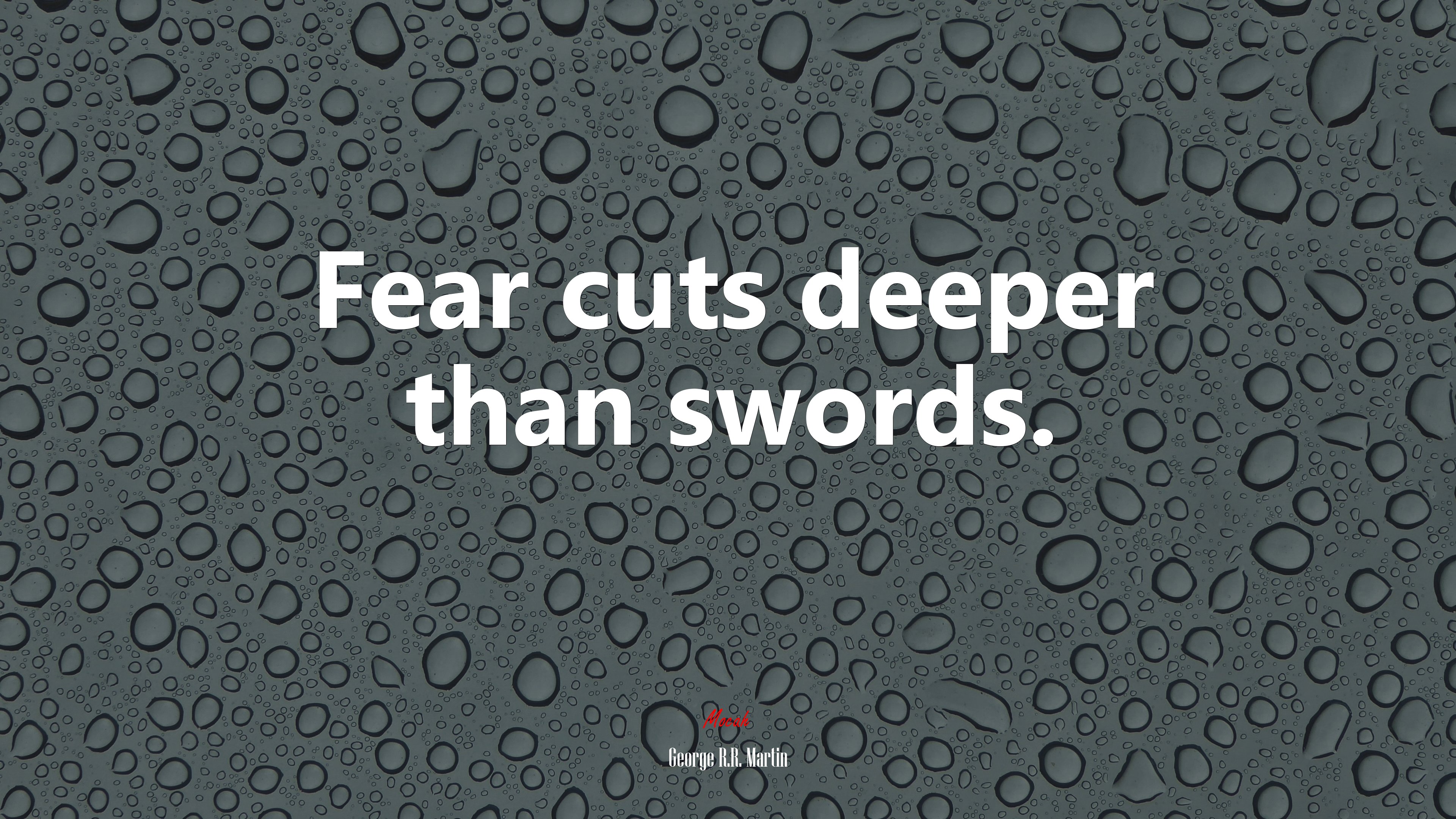 Fear cuts deeper than swords. | George R.R. Martin quote HD Wallpaper