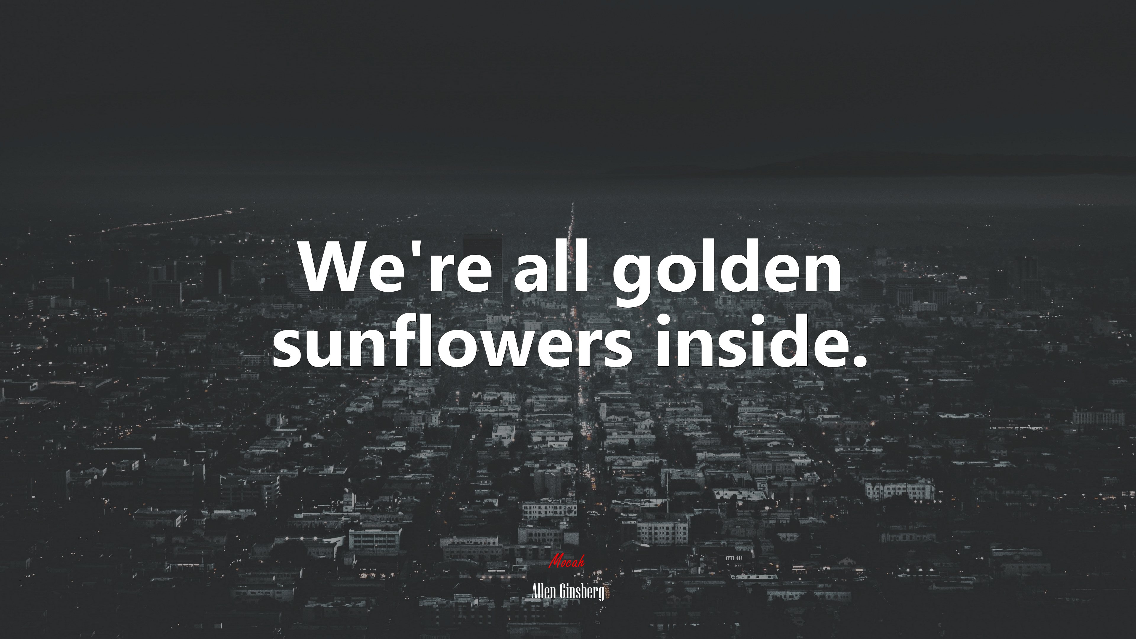 We’re all golden sunflowers inside. | Allen Ginsberg quote HD Wallpaper