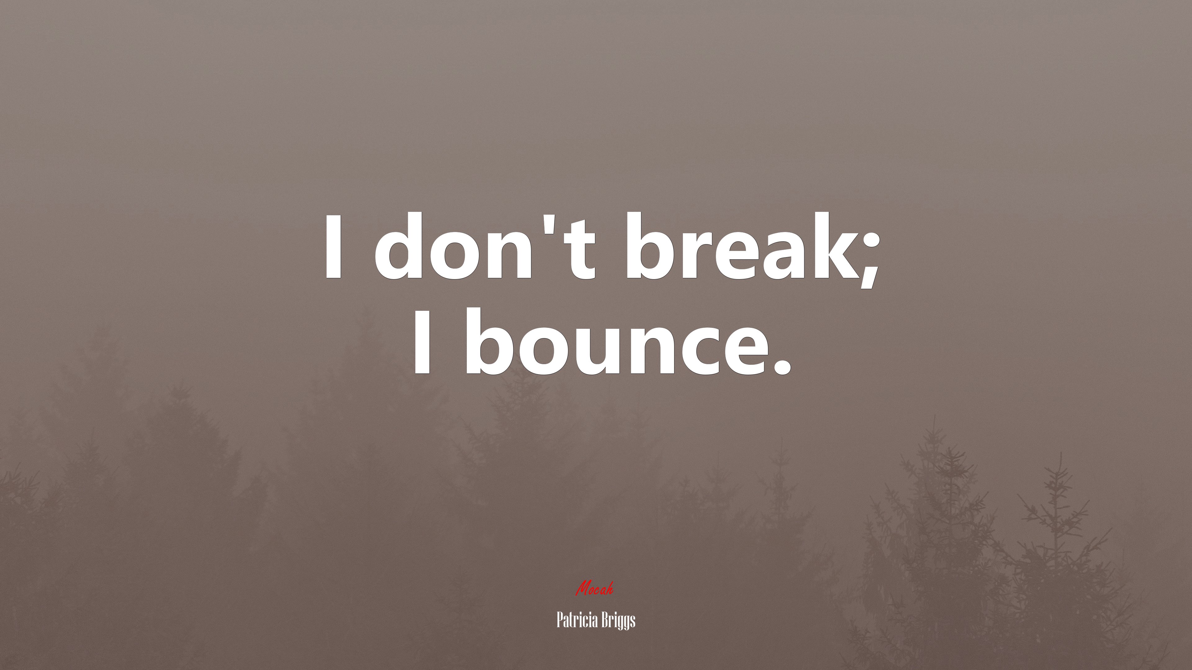 I don’t break; I bounce. | Patricia Briggs quote HD Wallpaper
