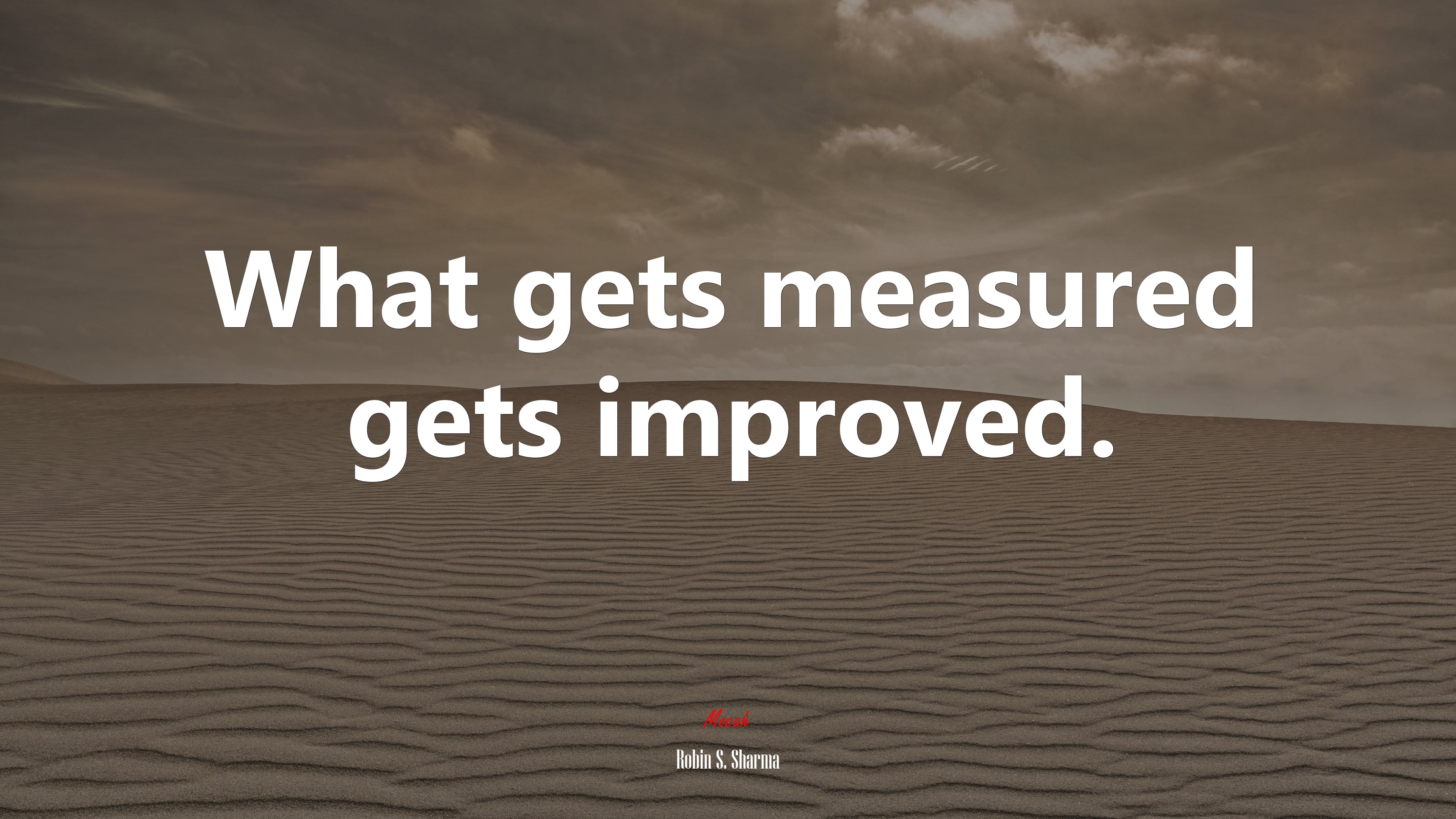 What gets measured gets improved. | Robin S. Sharma quote HD Wallpaper