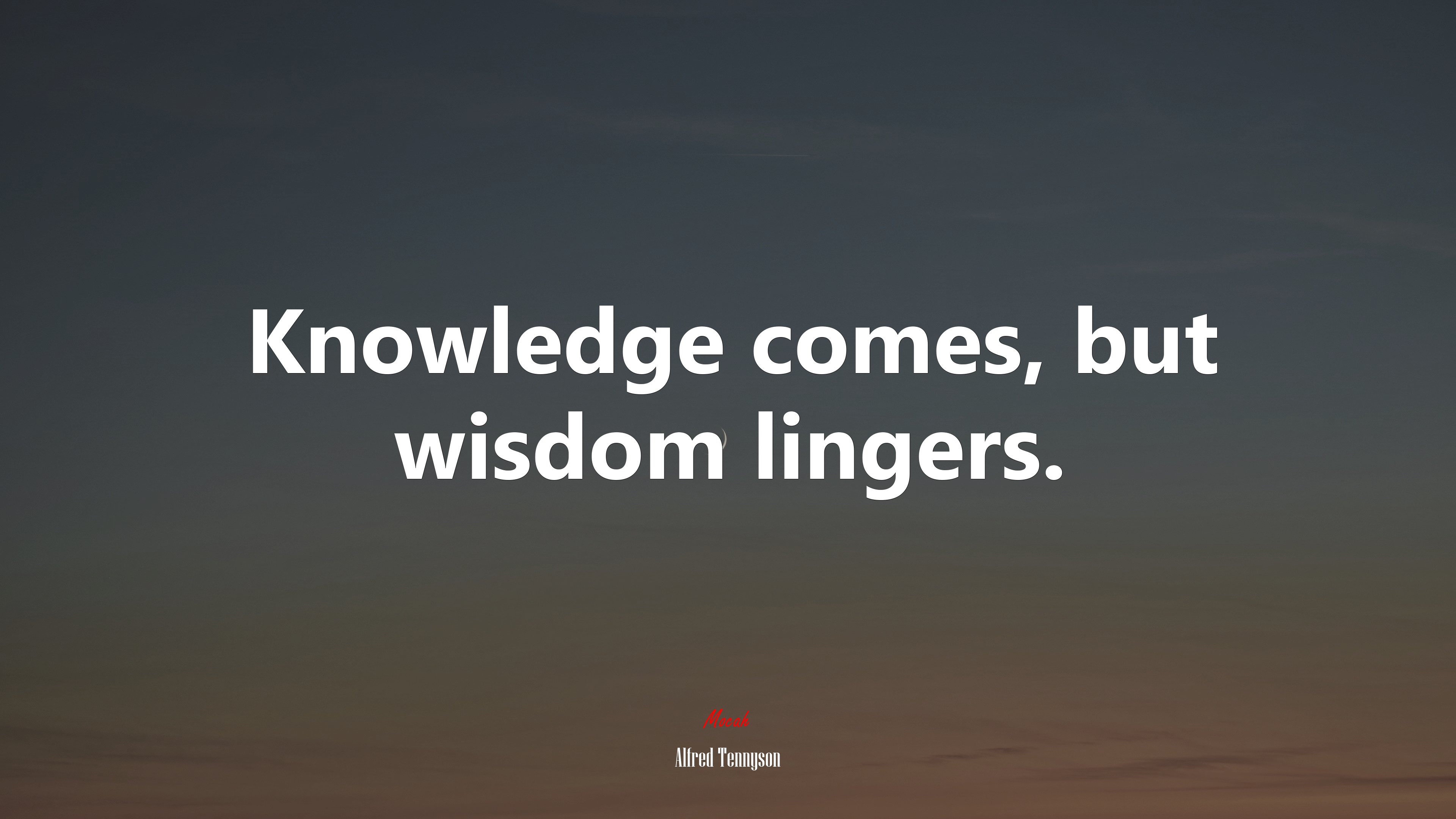 Knowledge comes, but wisdom lingers. | Alfred Tennyson quote HD Wallpaper
