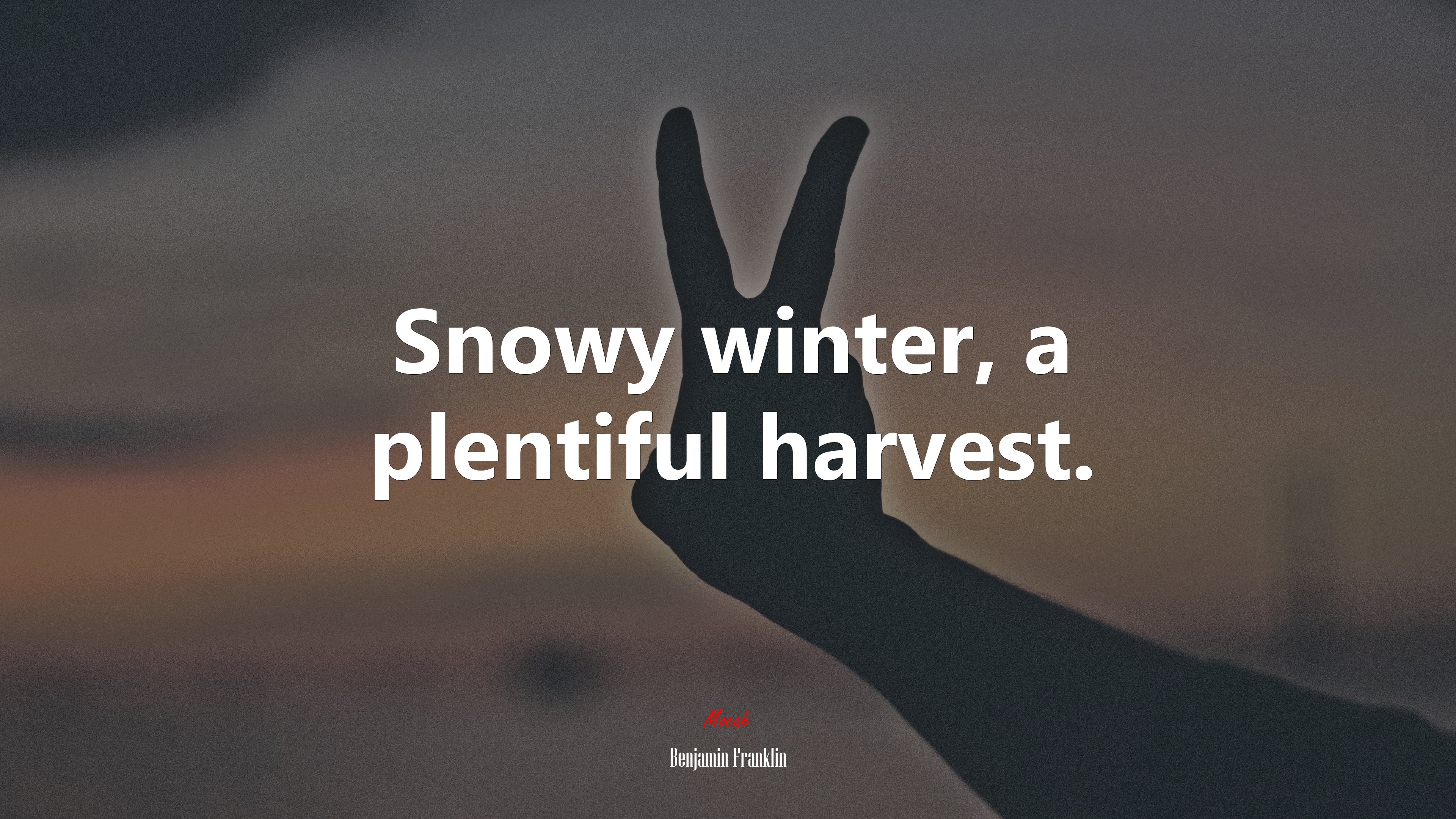 Snowy winter, a plentiful harvest. | Benjamin Franklin quote HD Wallpaper