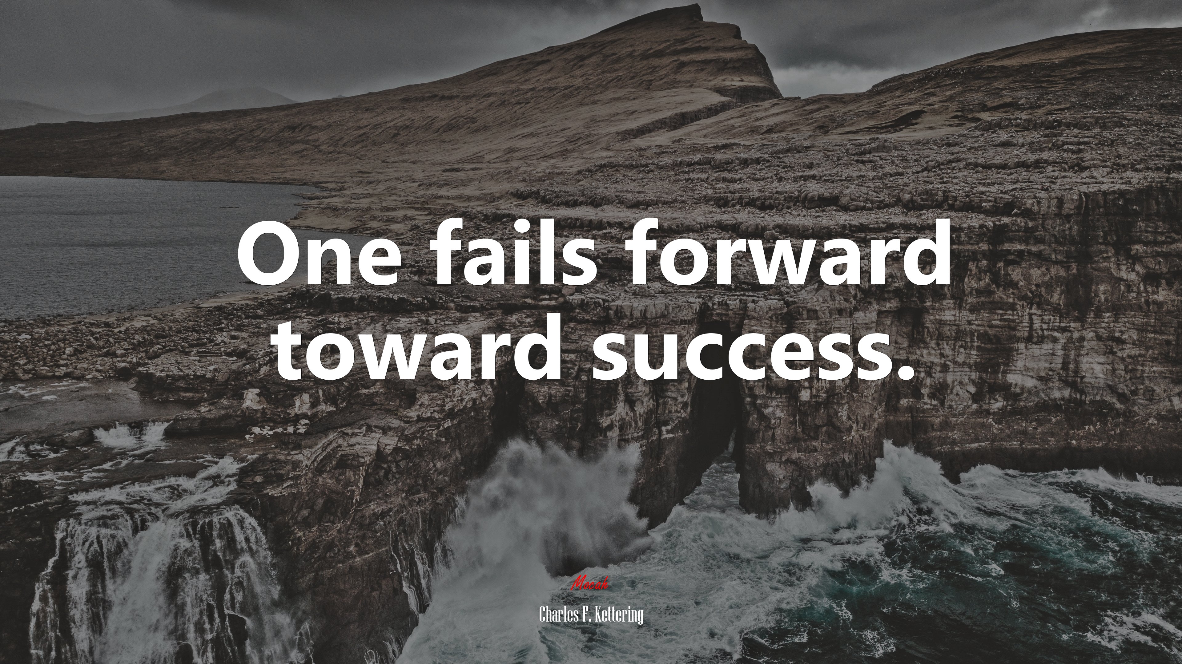 One fails forward toward success. | Charles F. Kettering quote HD Wallpaper