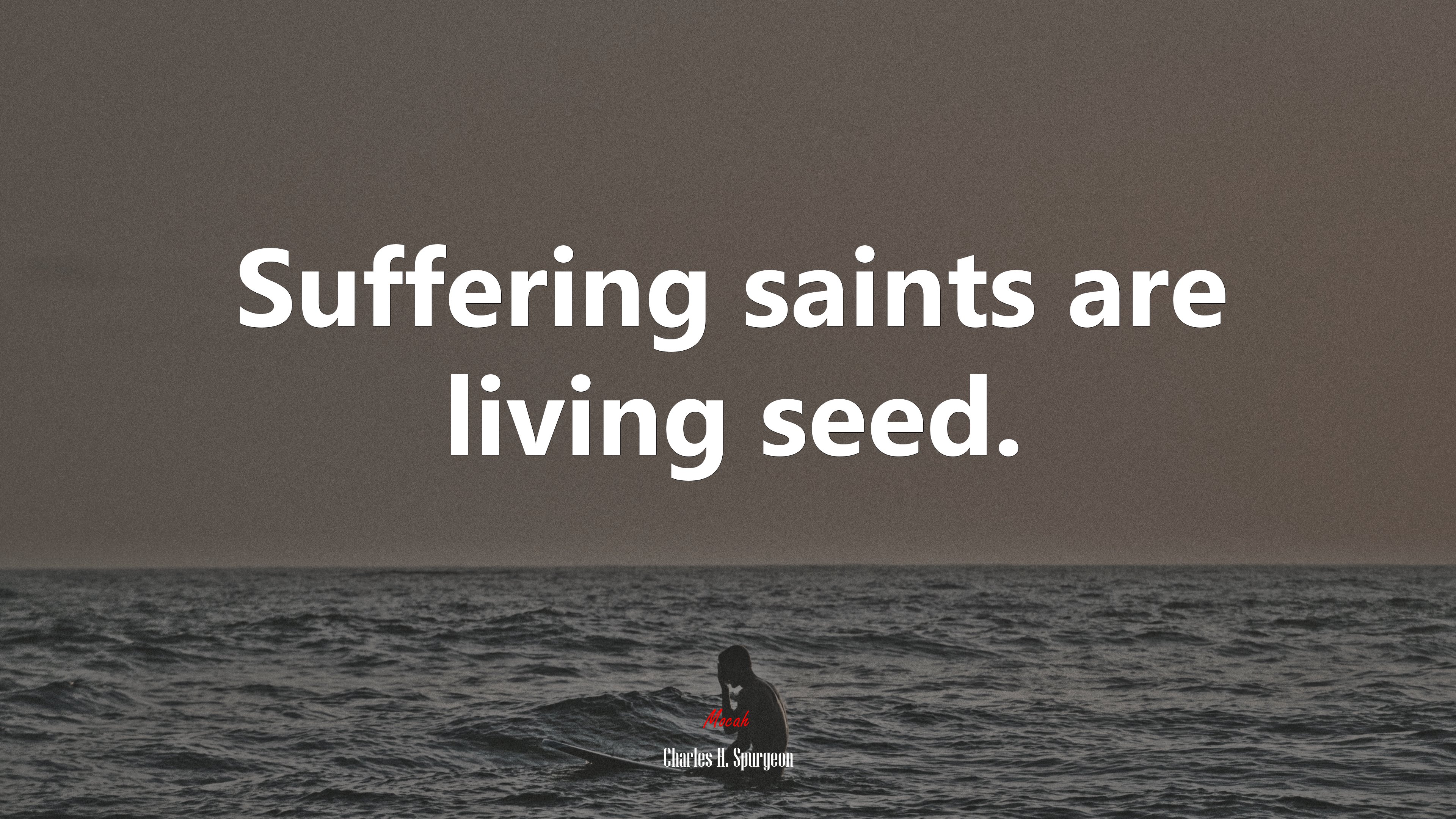 Suffering saints are living seed. | Charles H. Spurgeon quote HD Wallpaper