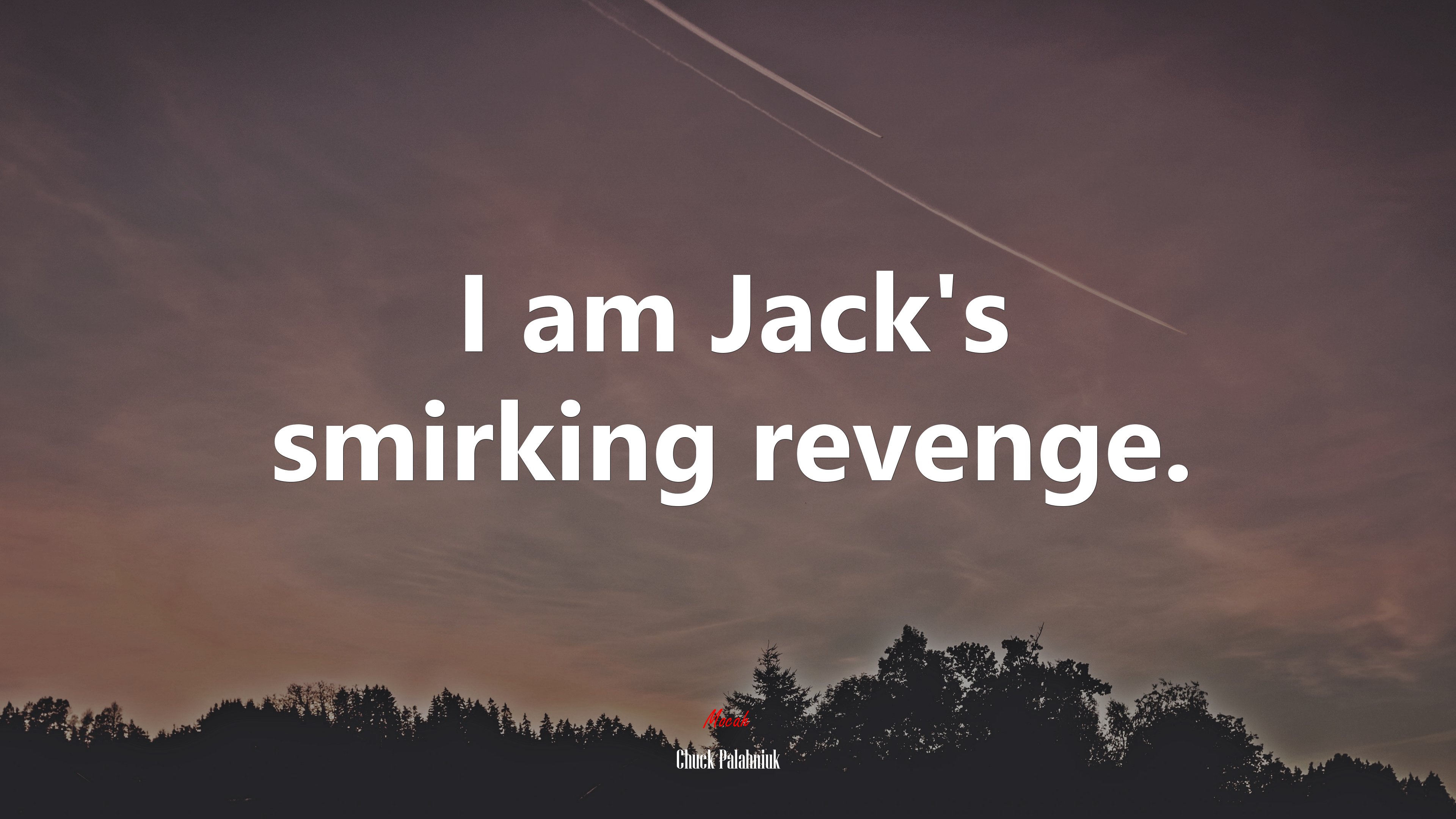 I am Jack’s smirking revenge. | Chuck Palahniuk quote HD Wallpaper