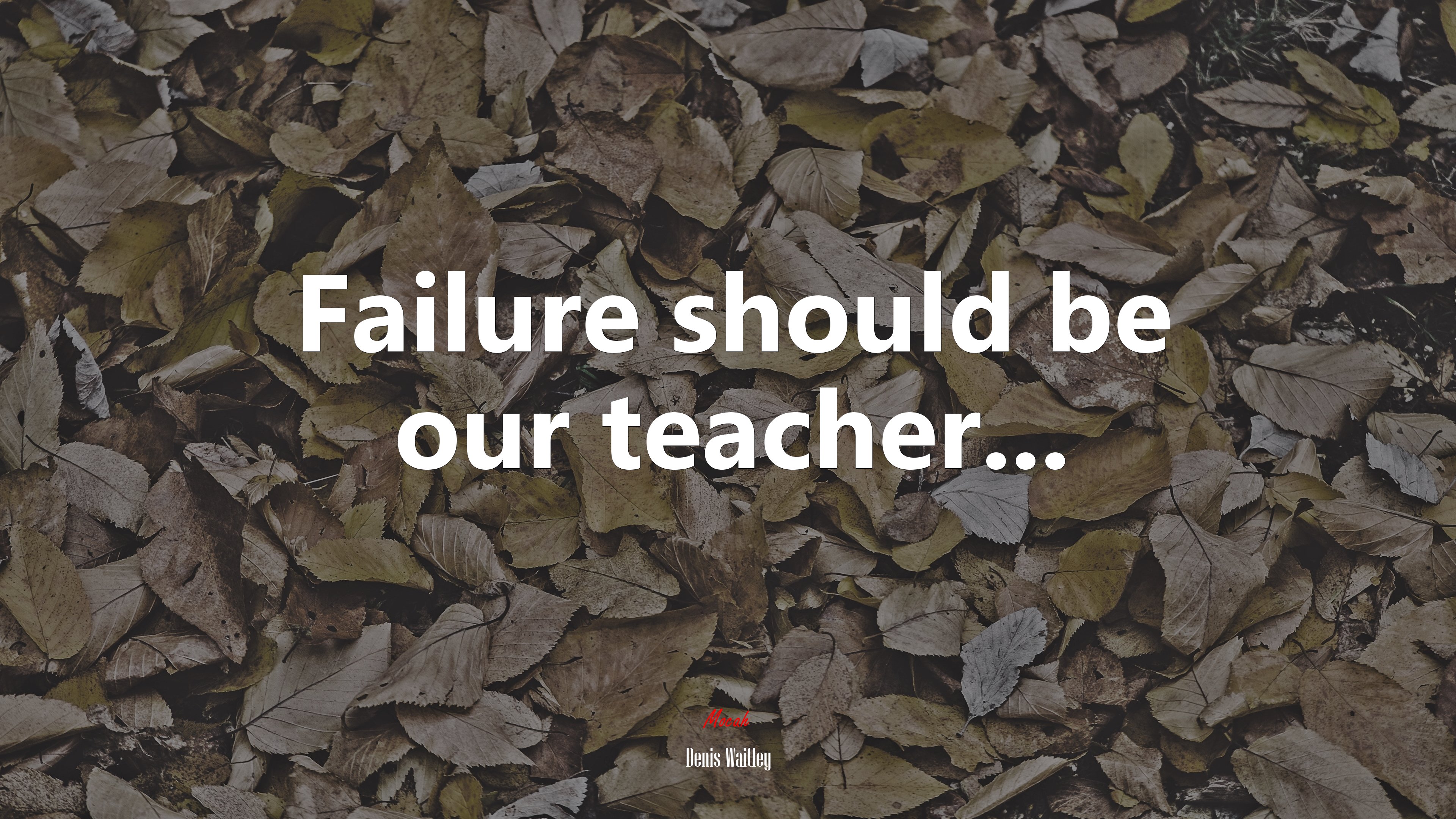 Failure should be our teacher... | Denis Waitley quote HD Wallpaper