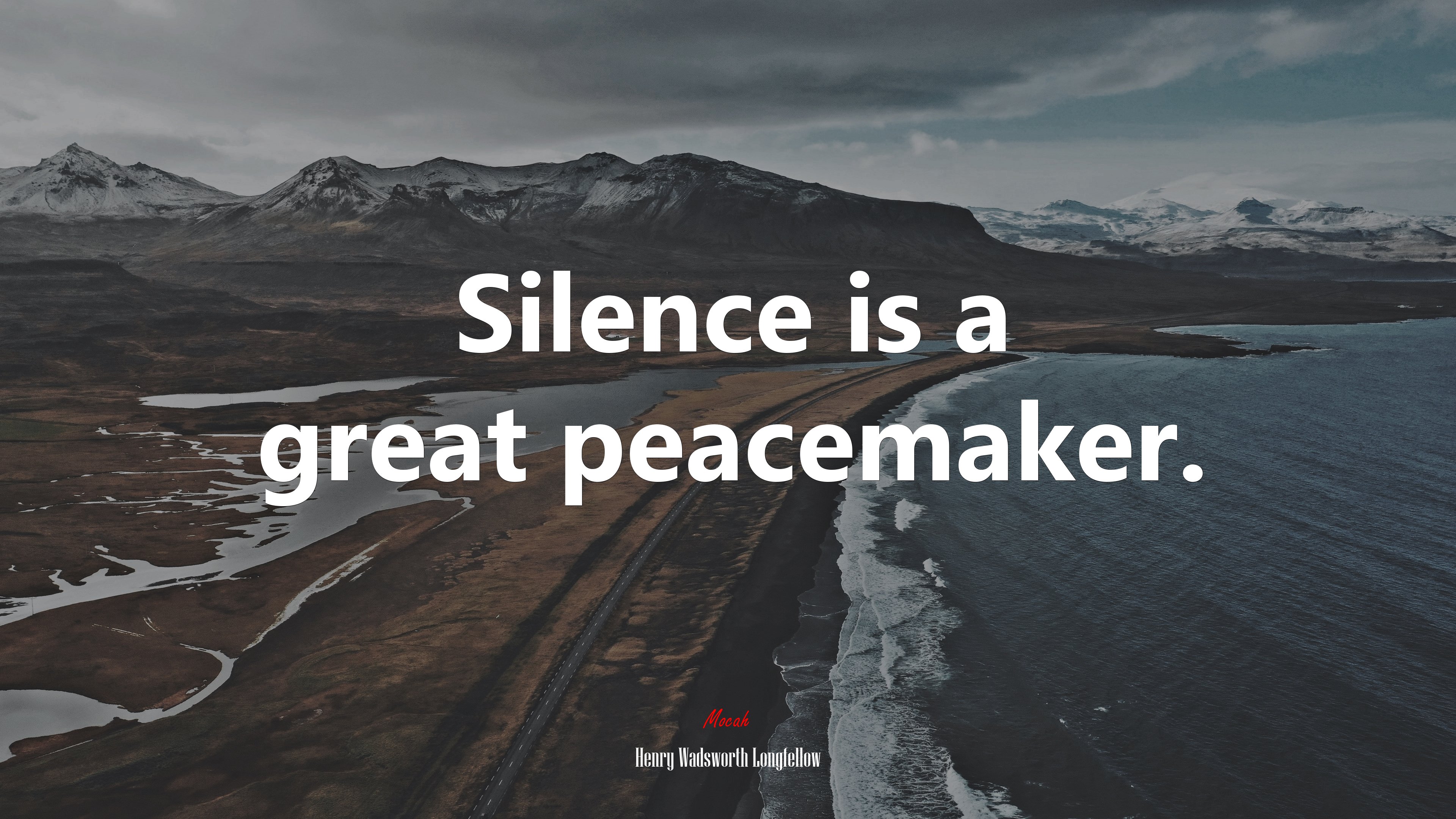 Silence is a great peacemaker. | Henry Wadsworth Longfellow quote HD Wallpaper
