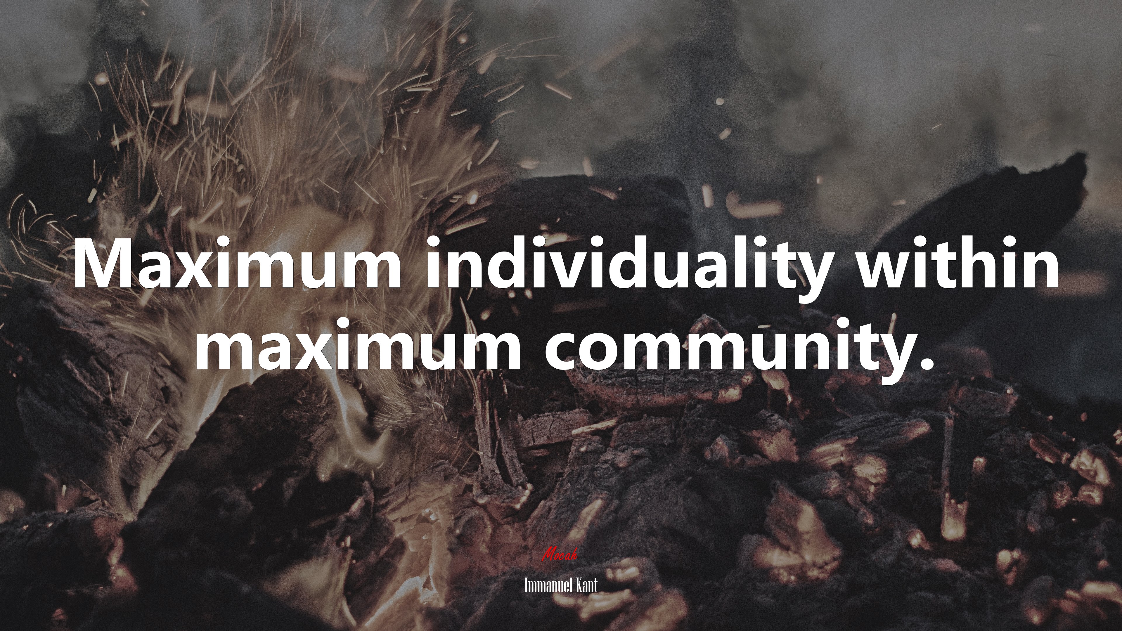 Maximum individuality within maximum community. | Immanuel Kant quote HD Wallpaper