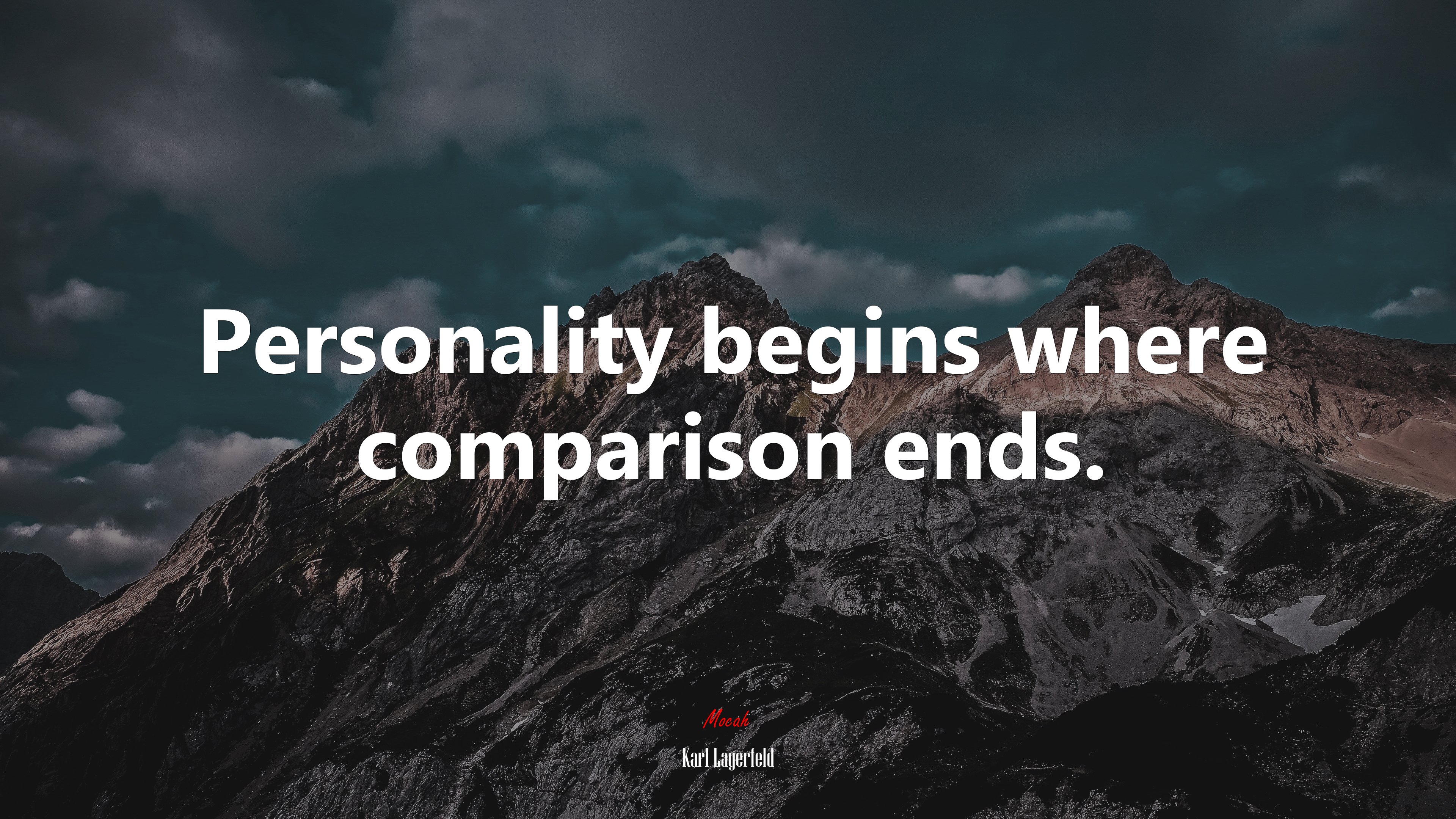 Personality begins where comparison ends. | Karl Lagerfeld quote HD Wallpaper