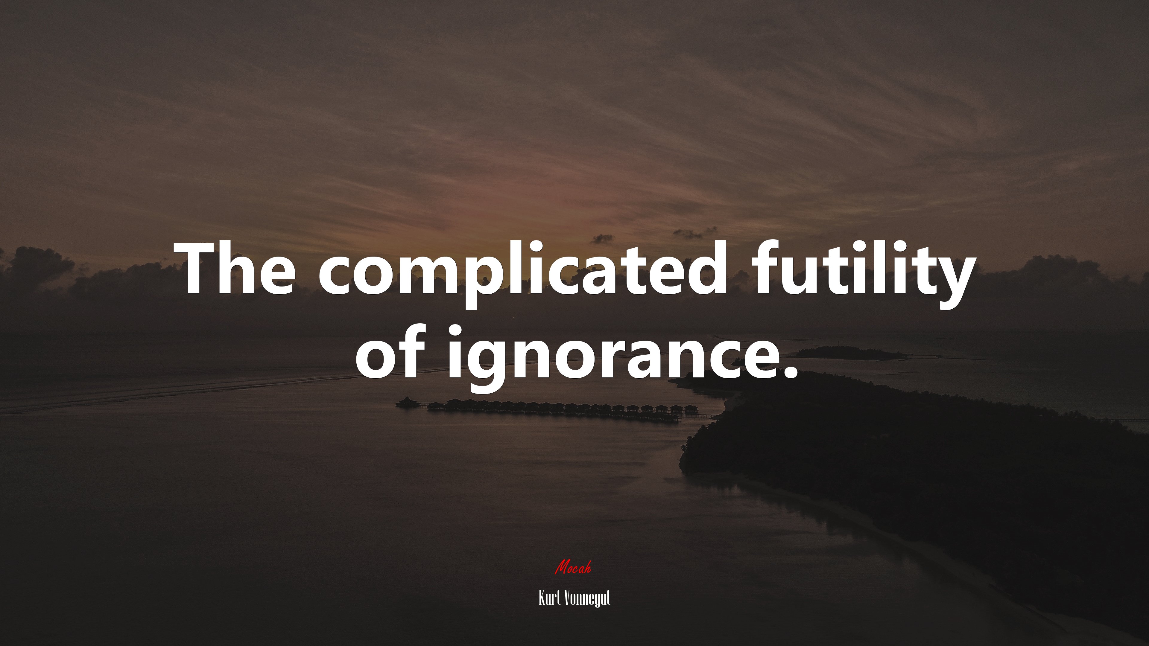 The complicated futility of ignorance. | Kurt Vonnegut quote HD Wallpaper