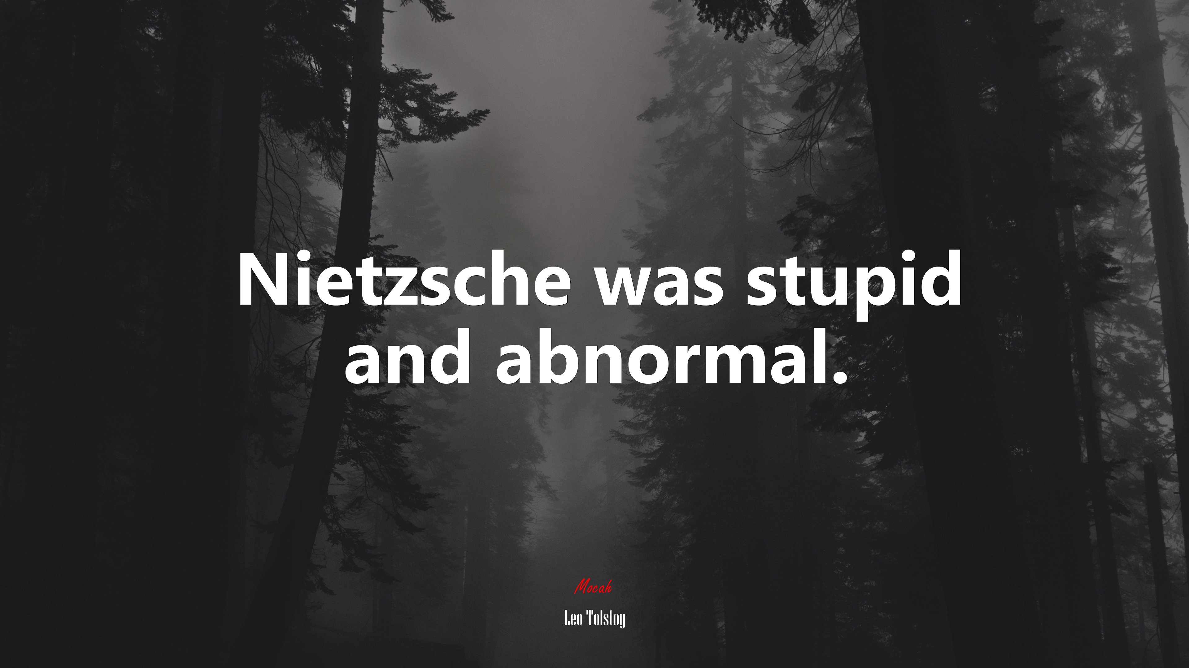 Nietzsche was stupid and abnormal. | Leo Tolstoy quote HD Wallpaper