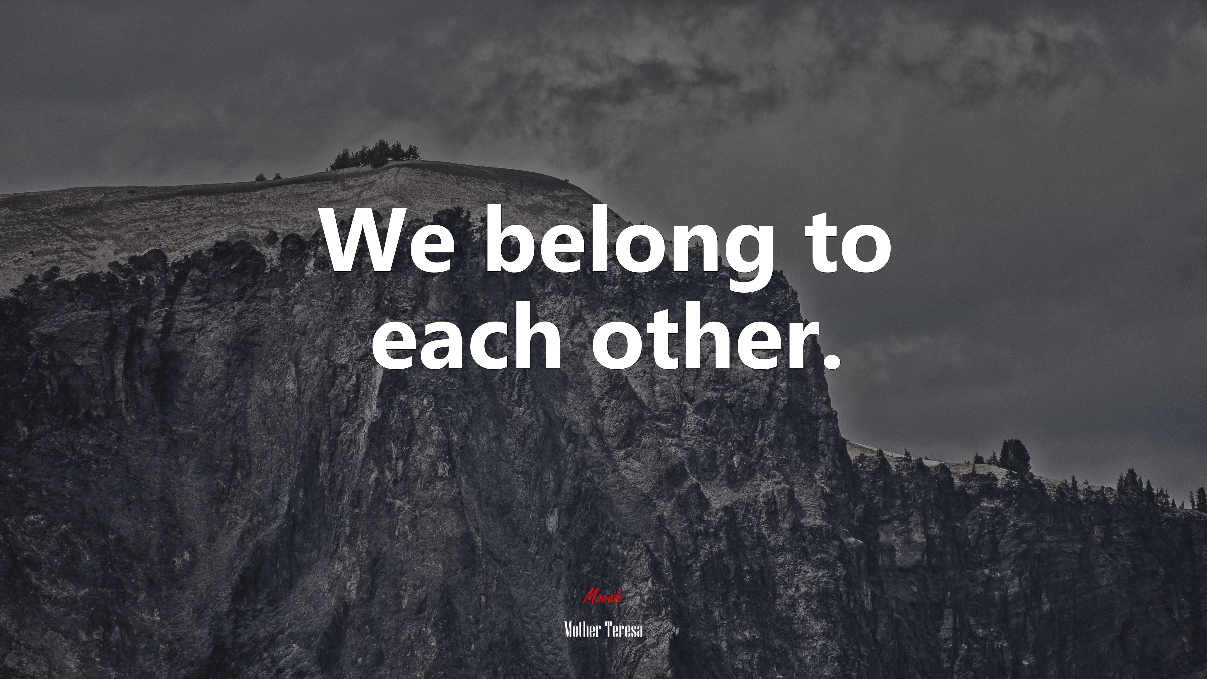 We belong to each other. | Mother Teresa quote HD Wallpaper