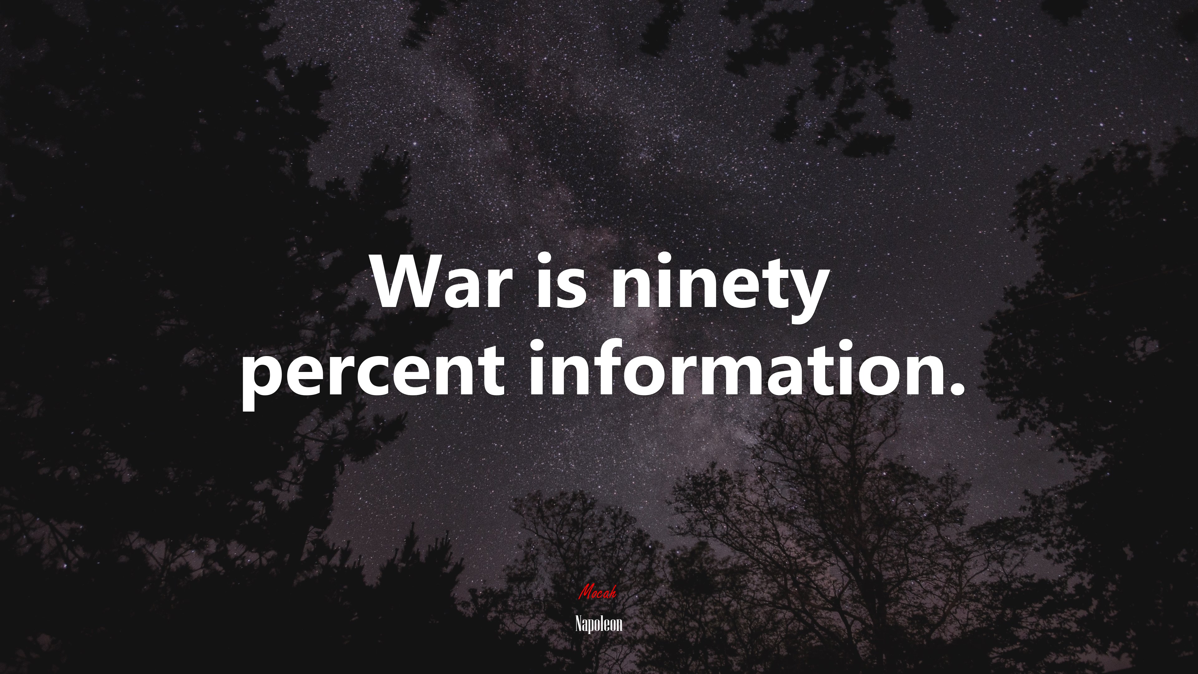 War is ninety percent information. | Napoleon quote HD Wallpaper