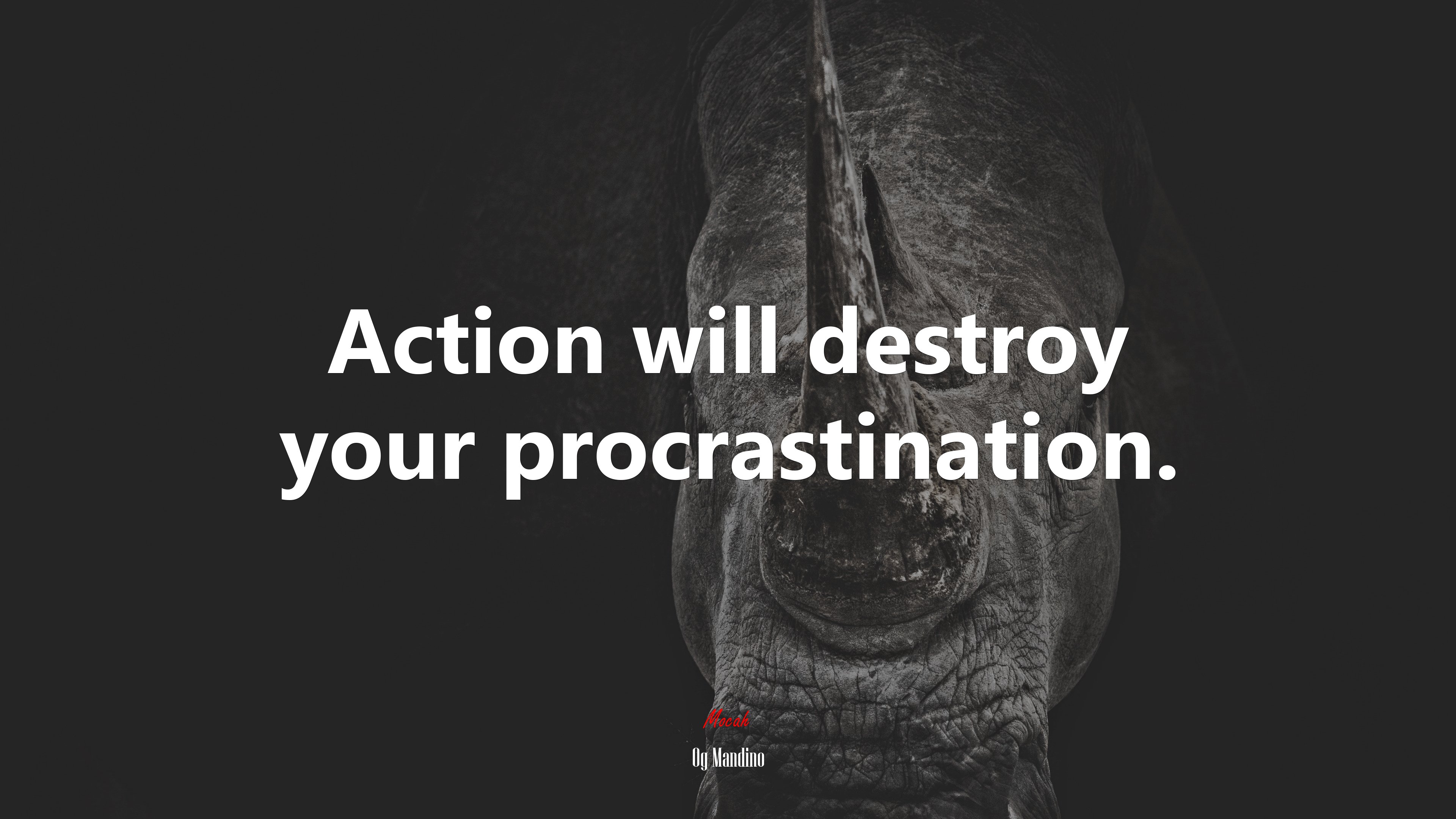 Action will destroy your procrastination. | Og Mandino quote HD Wallpaper