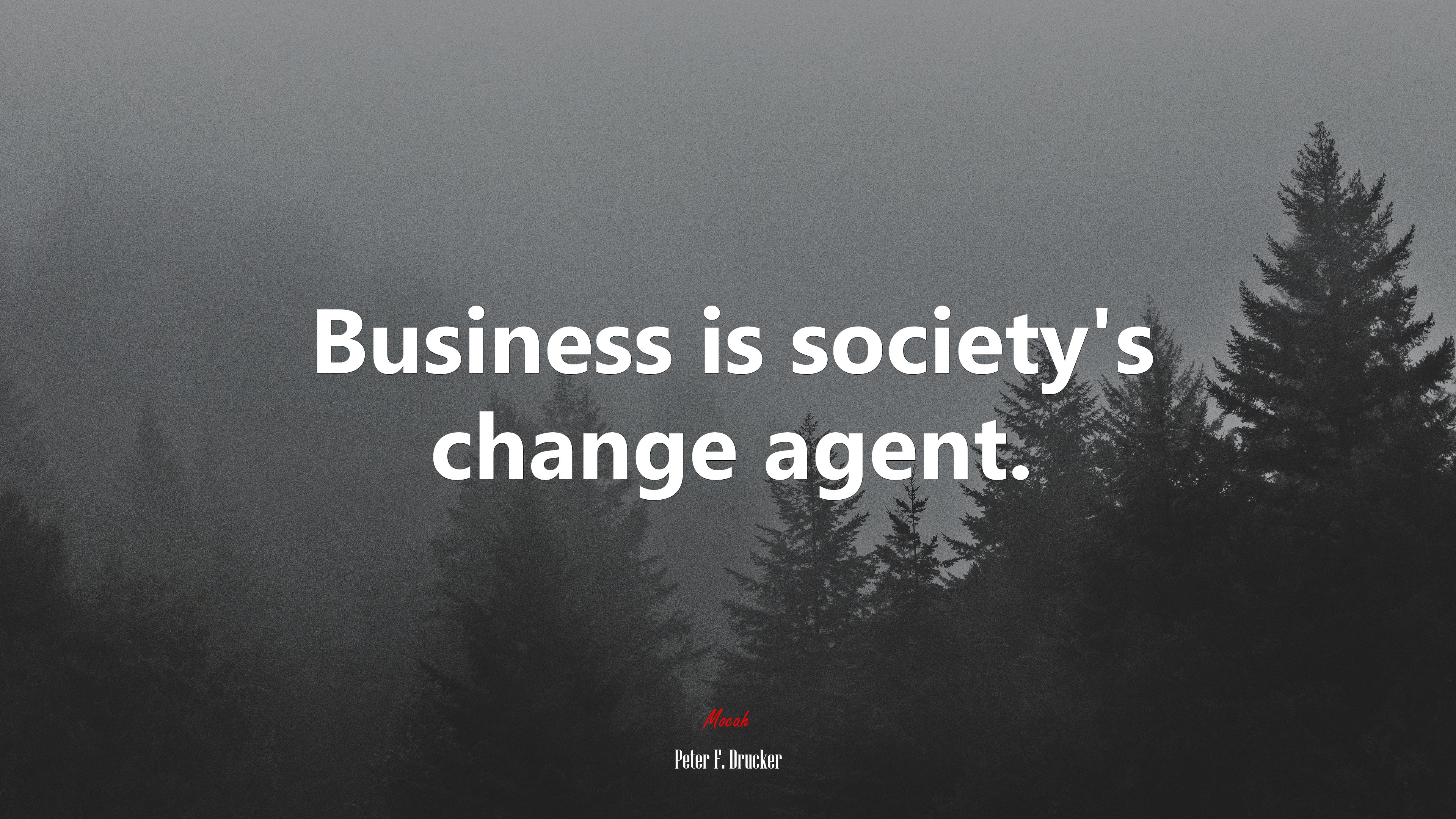 Business is society’s change agent. | Peter F. Drucker quote HD Wallpaper