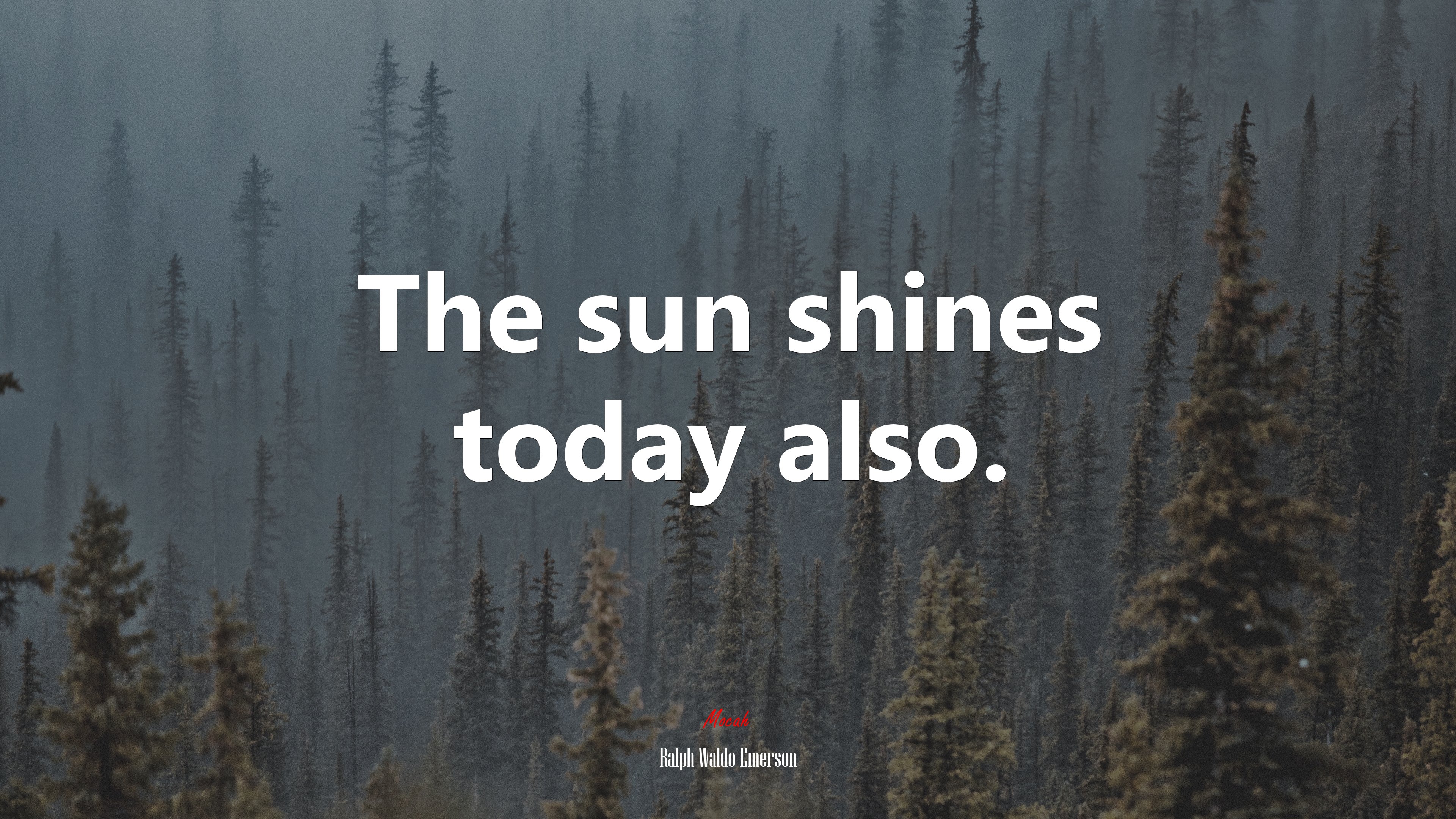 The sun shines today also. | Ralph Waldo Emerson quote HD Wallpaper