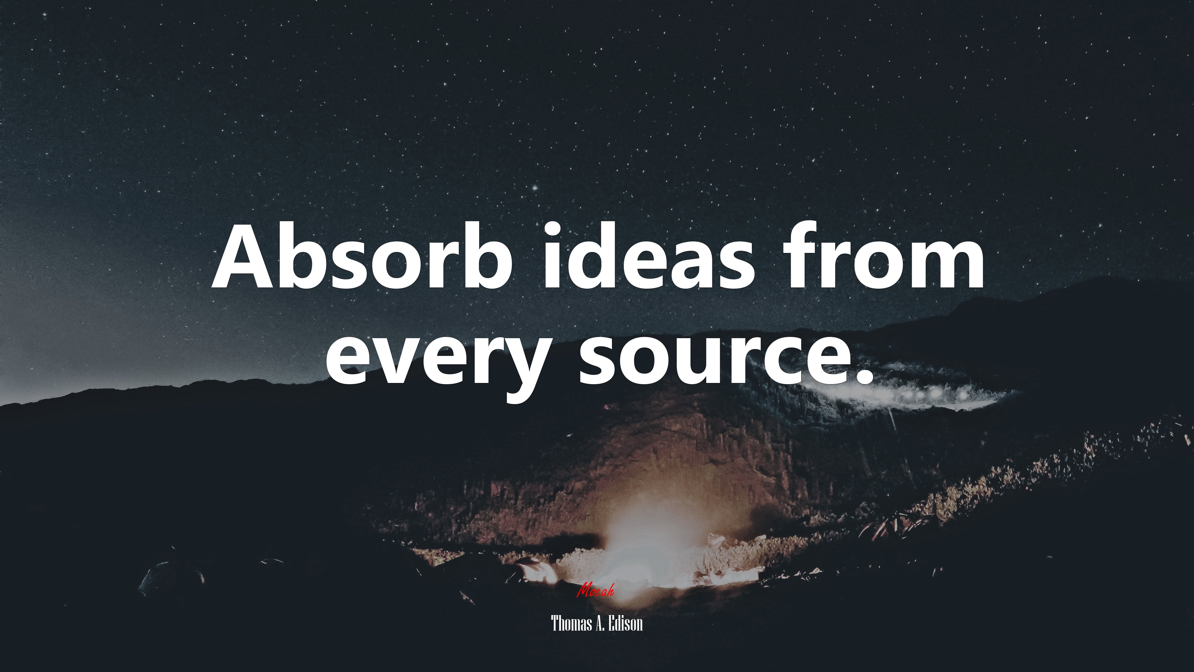 Absorb ideas from every source. | Thomas A. Edison quote HD Wallpaper