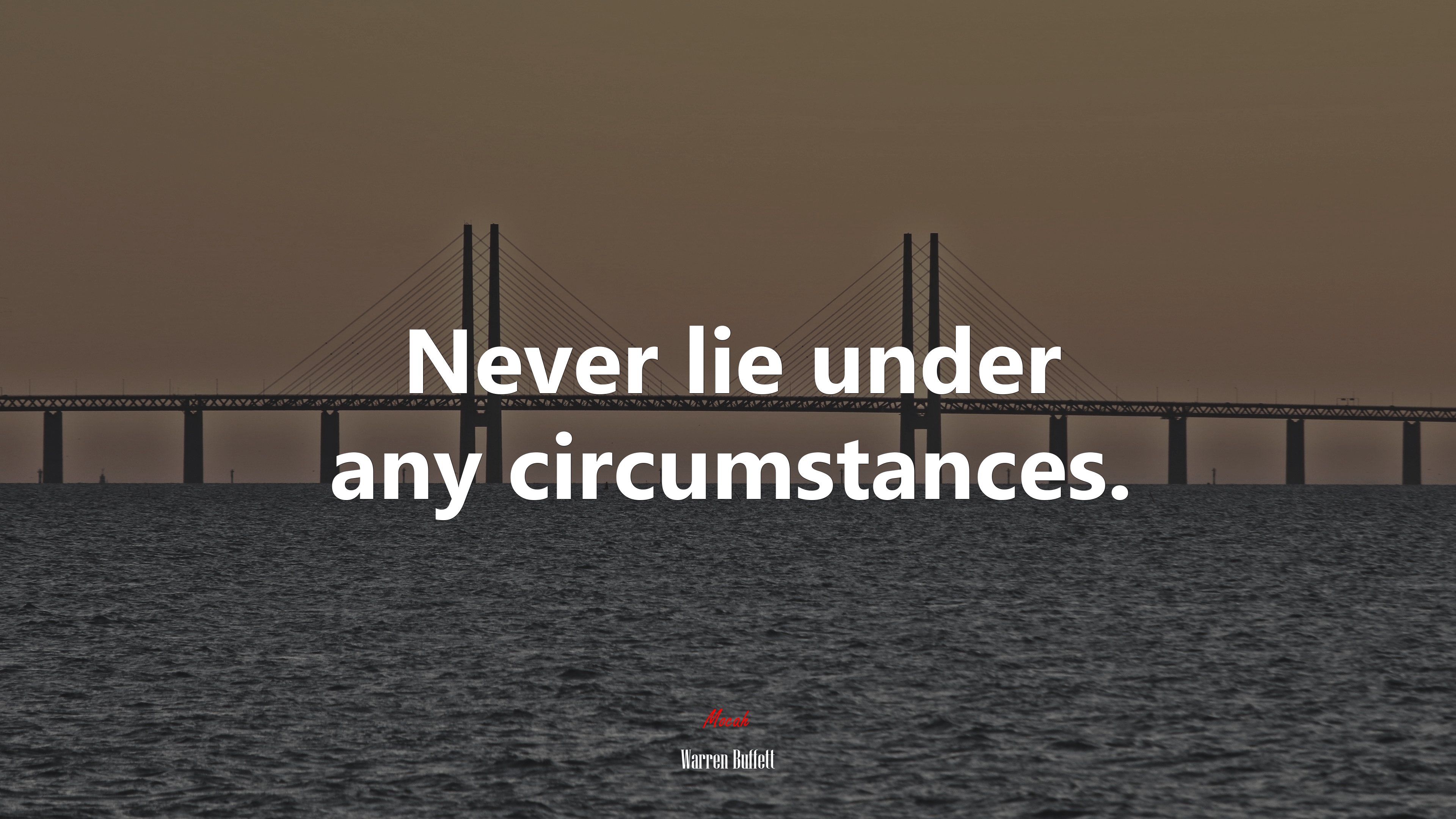 Never lie under any circumstances. | Warren Buffett quote HD Wallpaper