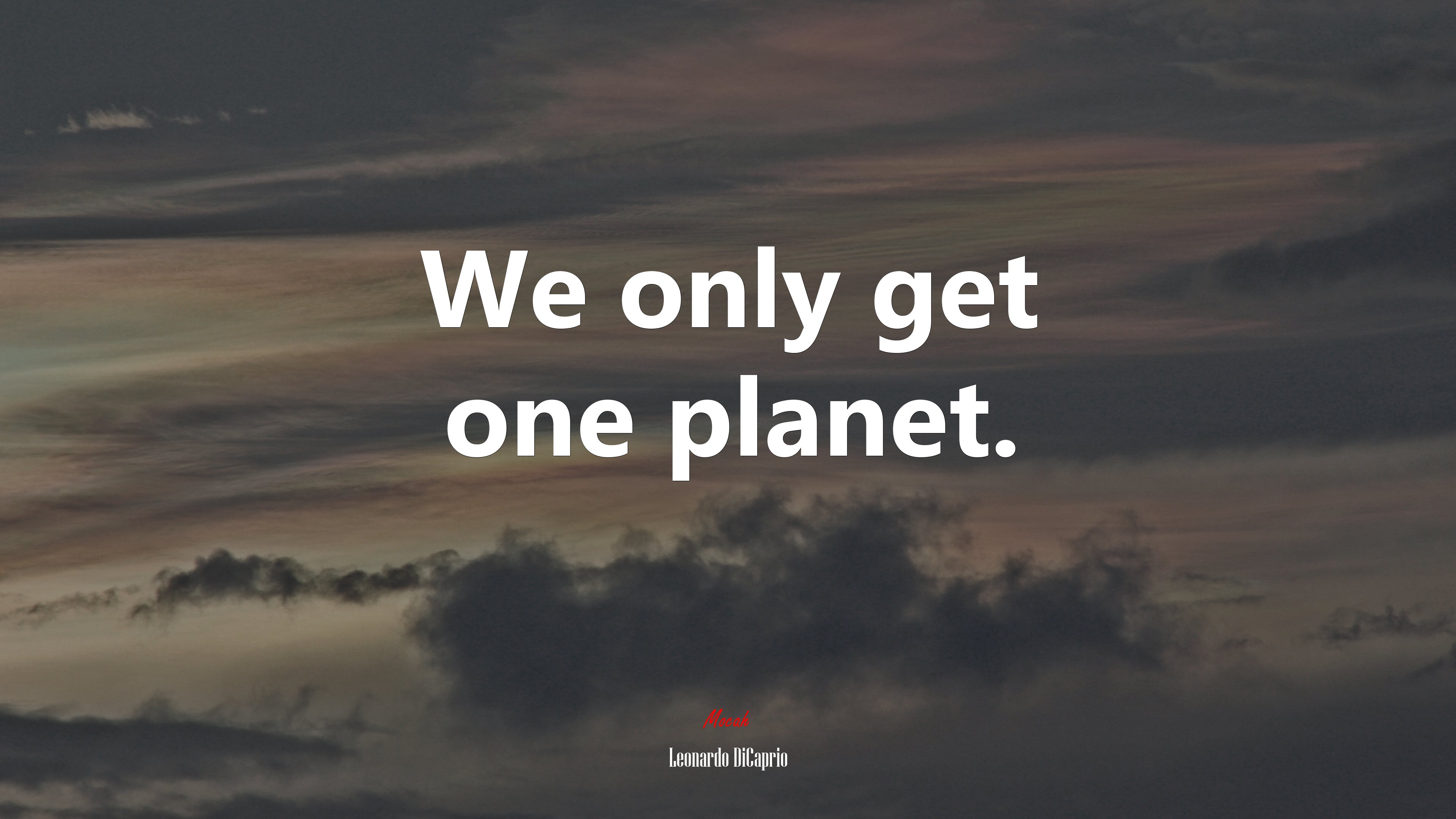 We only get one planet. | Leonardo DiCaprio quote HD Wallpaper