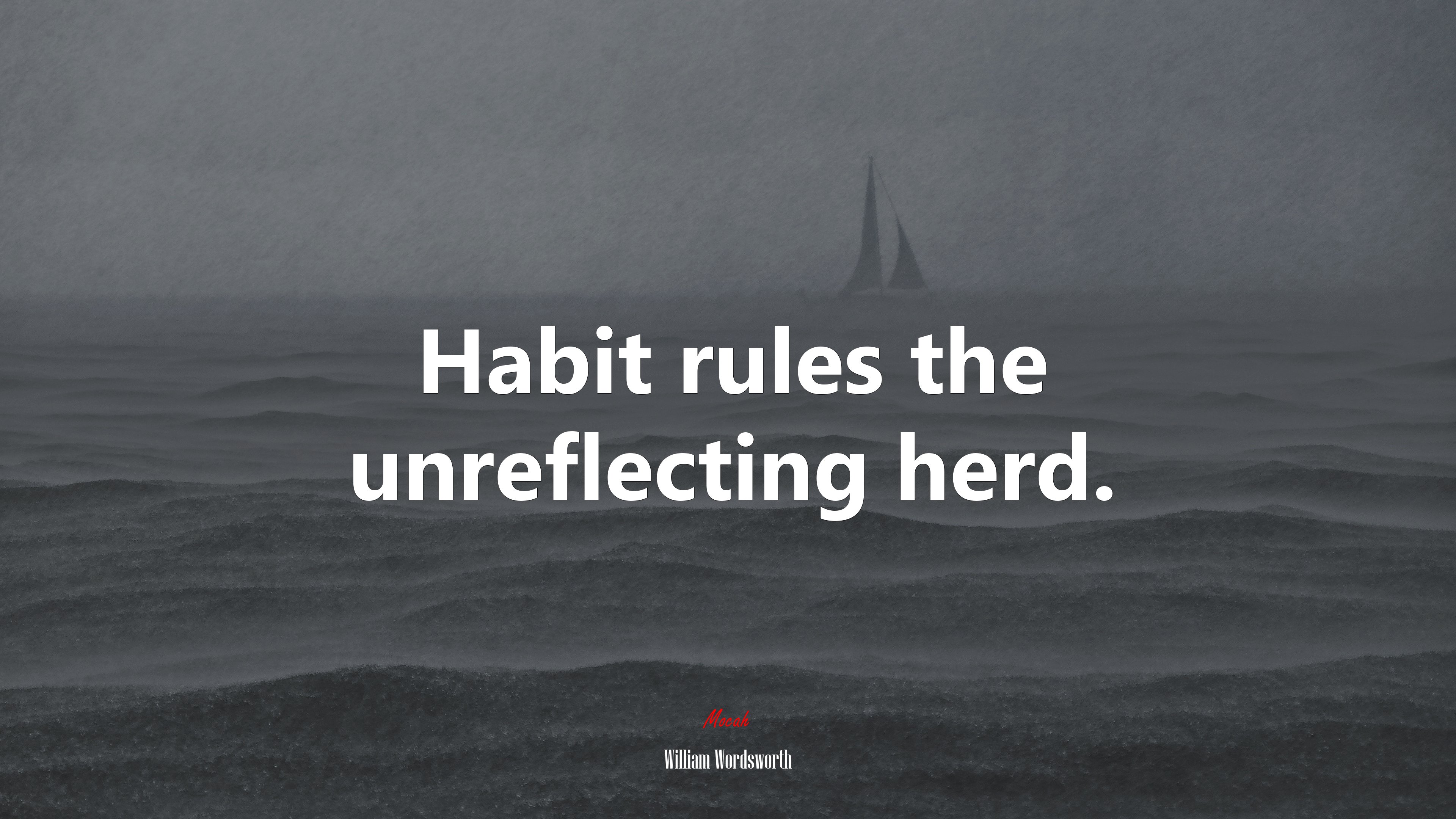 Habit rules the unreflecting herd. | William Wordsworth quote HD Wallpaper