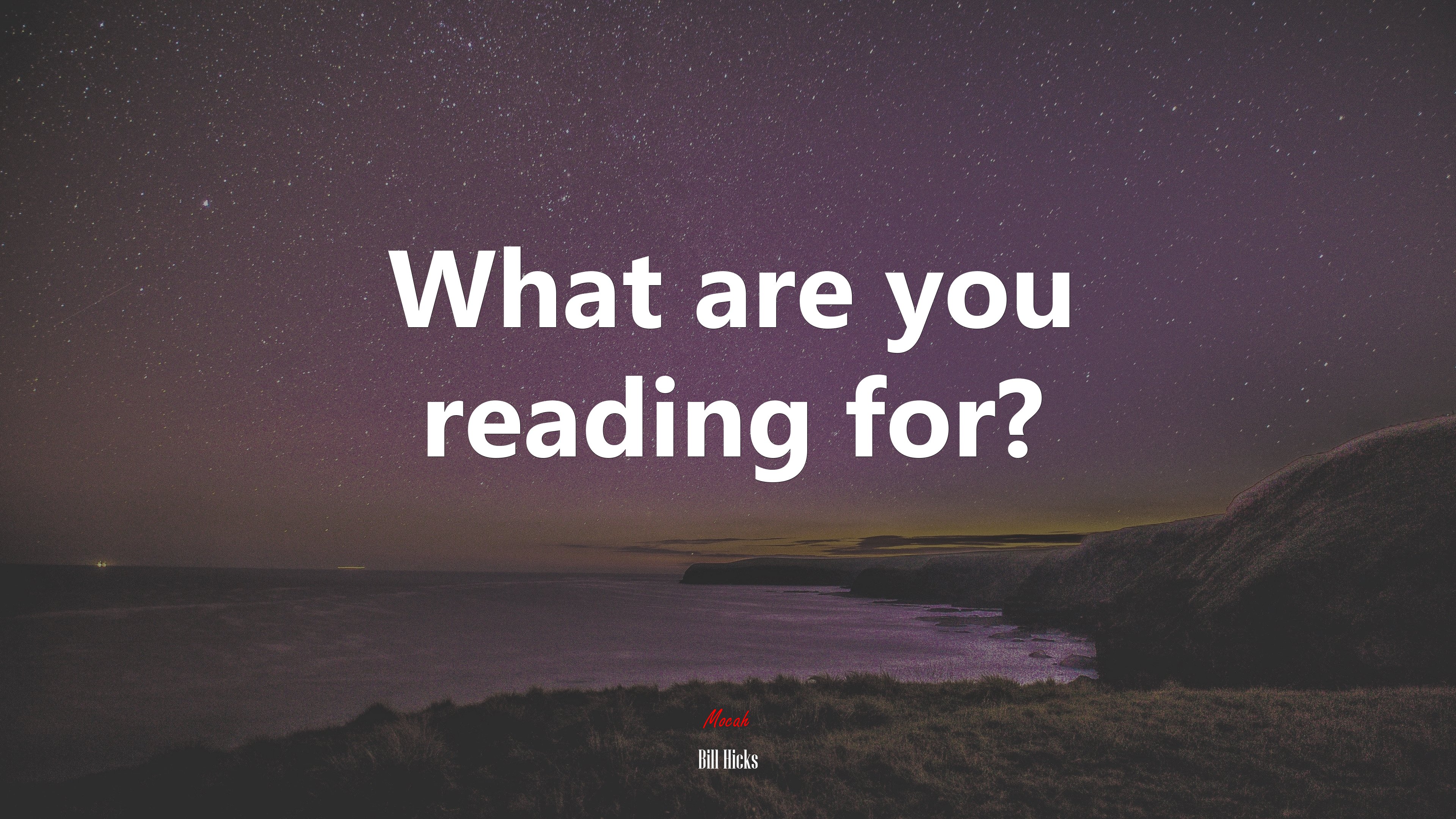 What are you reading for? | Bill Hicks quote HD Wallpaper