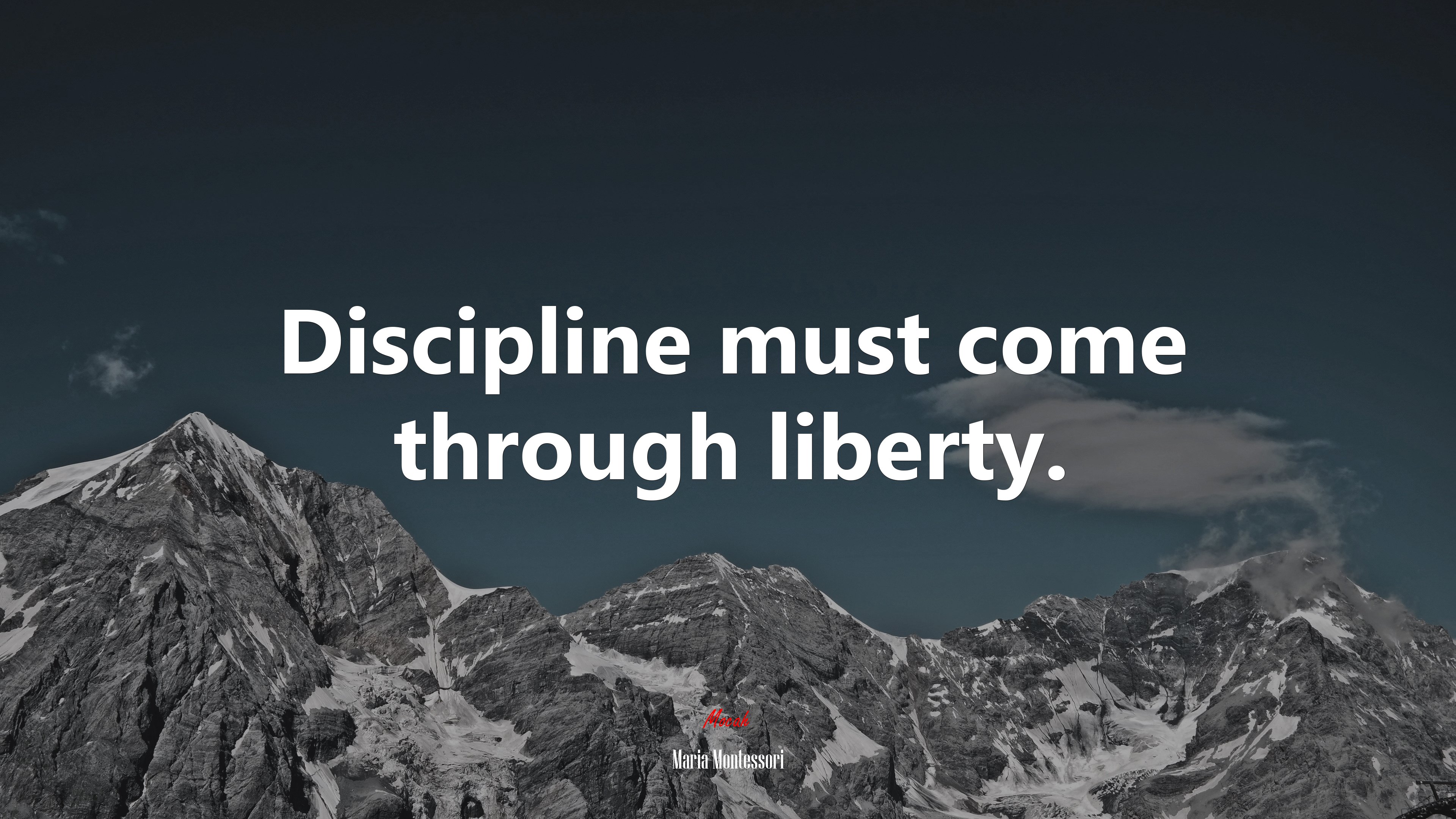 Discipline must come through liberty. | Maria Montessori quote HD Wallpaper