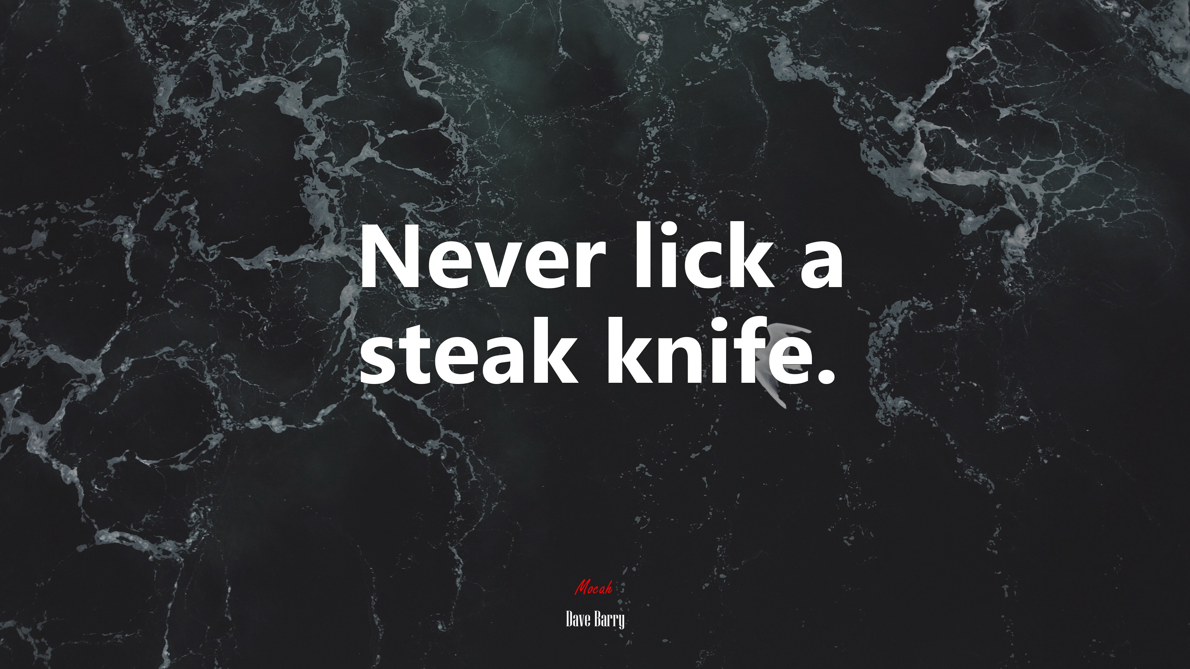 Never lick a steak knife. | Dave Barry quote HD Wallpaper
