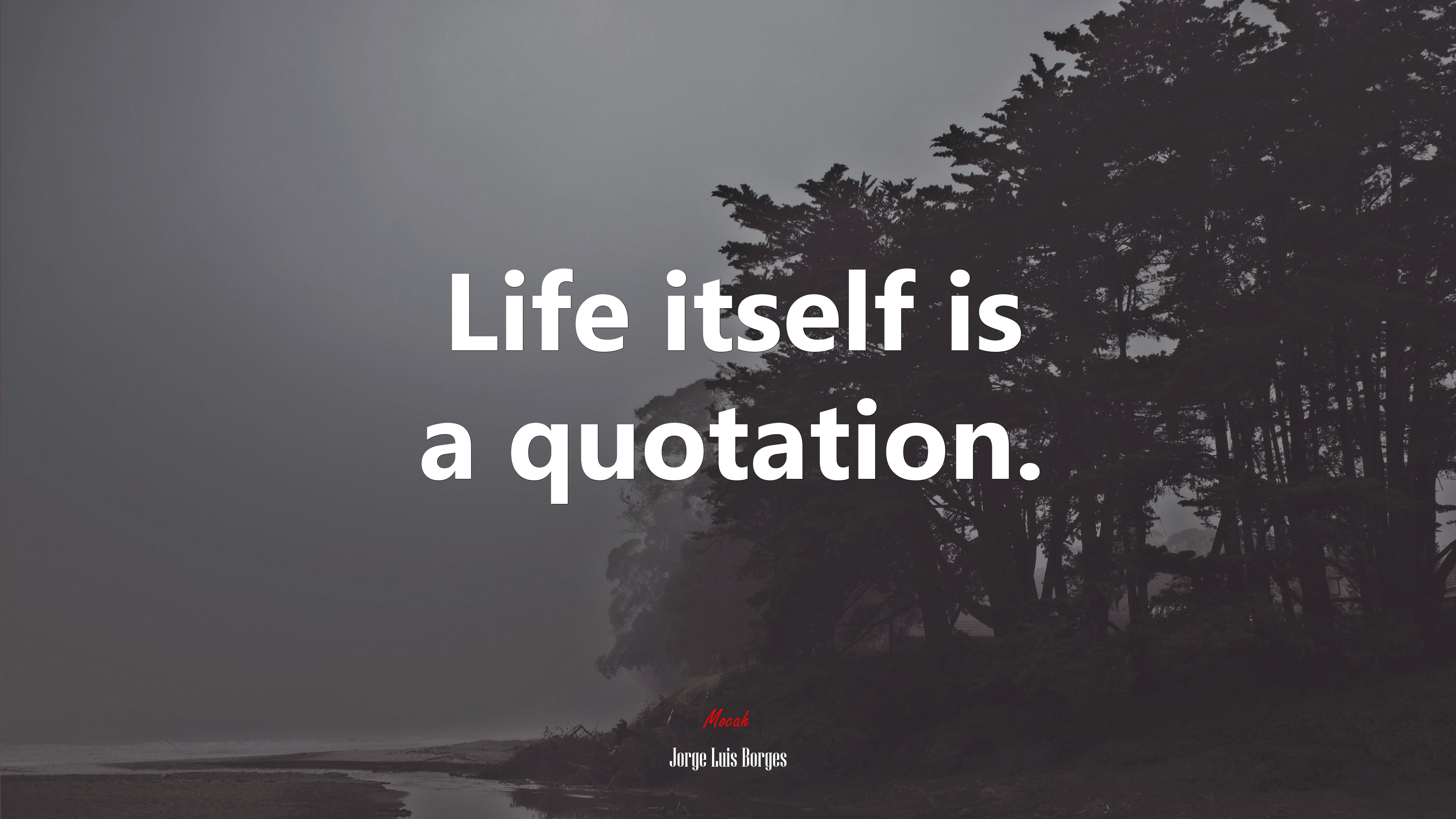 Life itself is a quotation. | Jorge Luis Borges quote HD Wallpaper