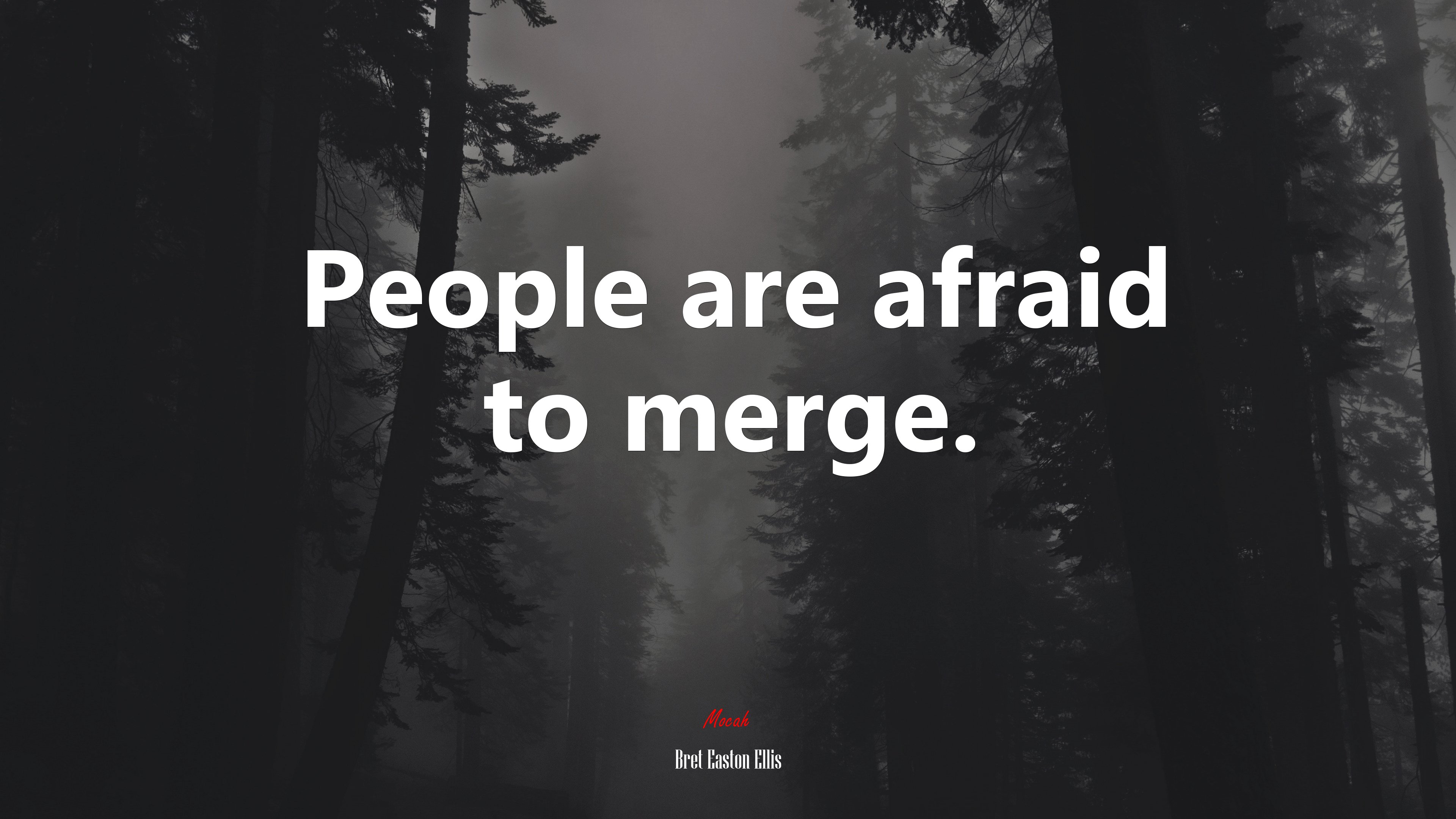 People are afraid to merge. | Bret Easton Ellis quote HD Wallpaper