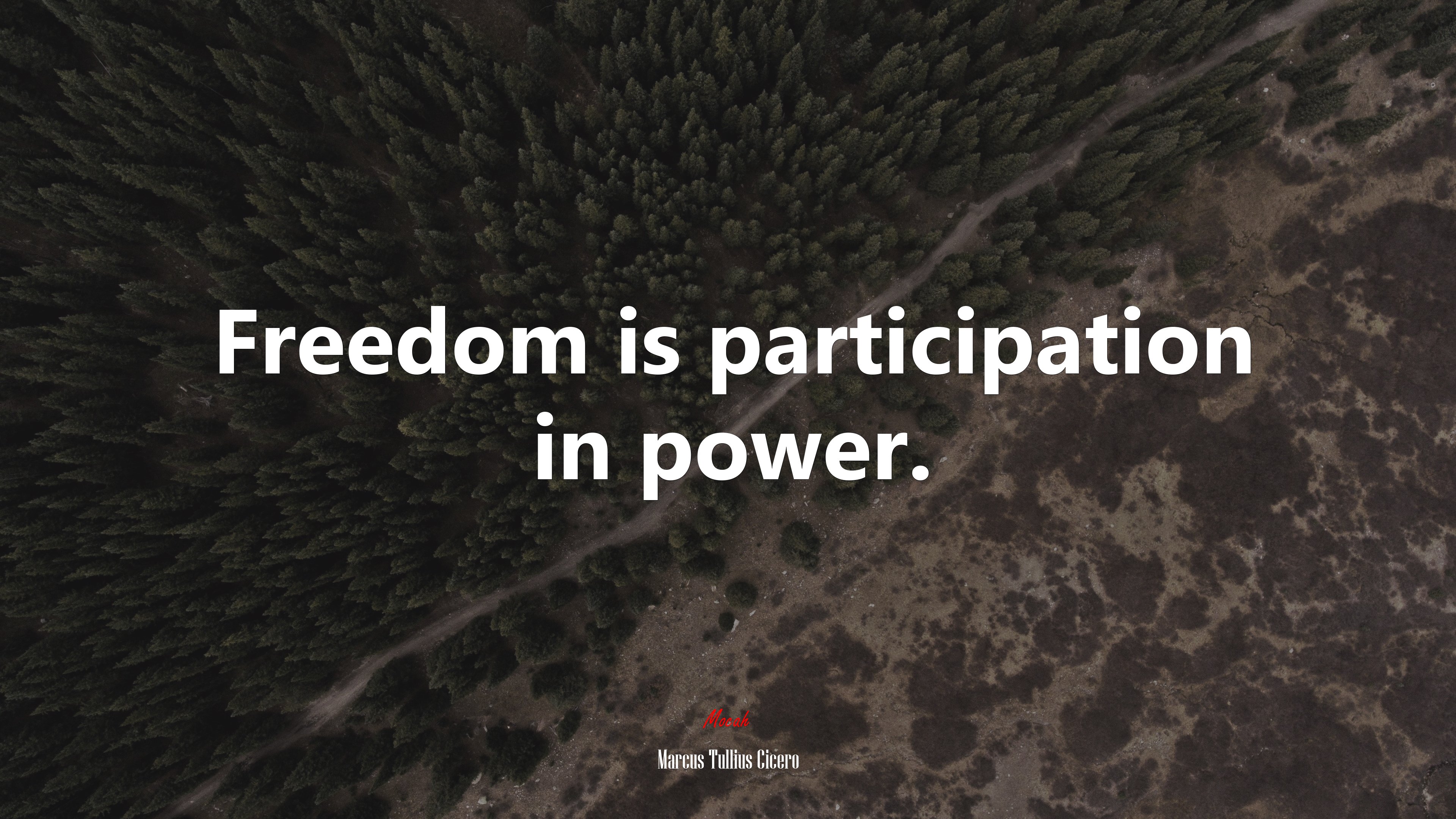 Freedom is participation in power. | Marcus Tullius Cicero quote HD Wallpaper