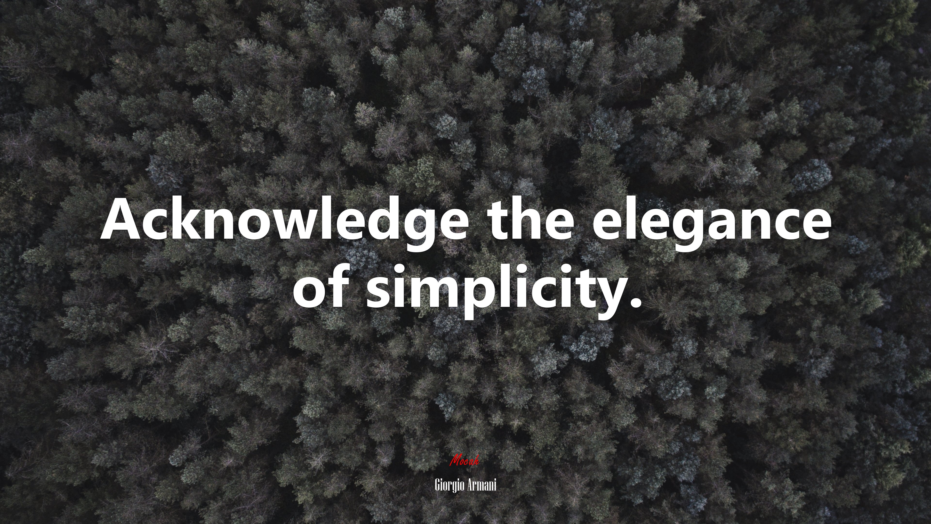 Acknowledge the elegance of simplicity. | Giorgio Armani quote HD Wallpaper