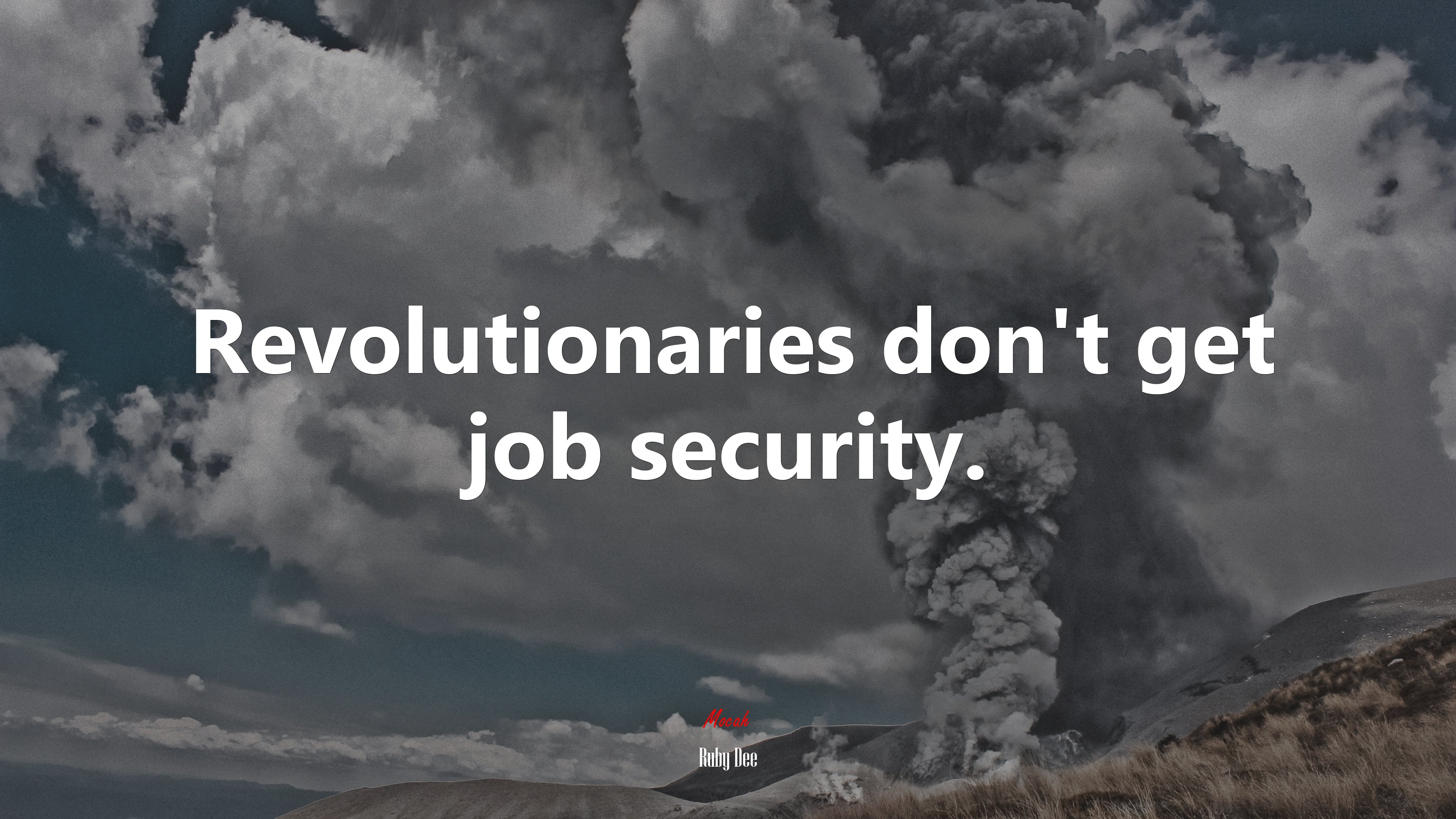 Revolutionaries don’t get job security. | Ruby Dee quote HD Wallpaper