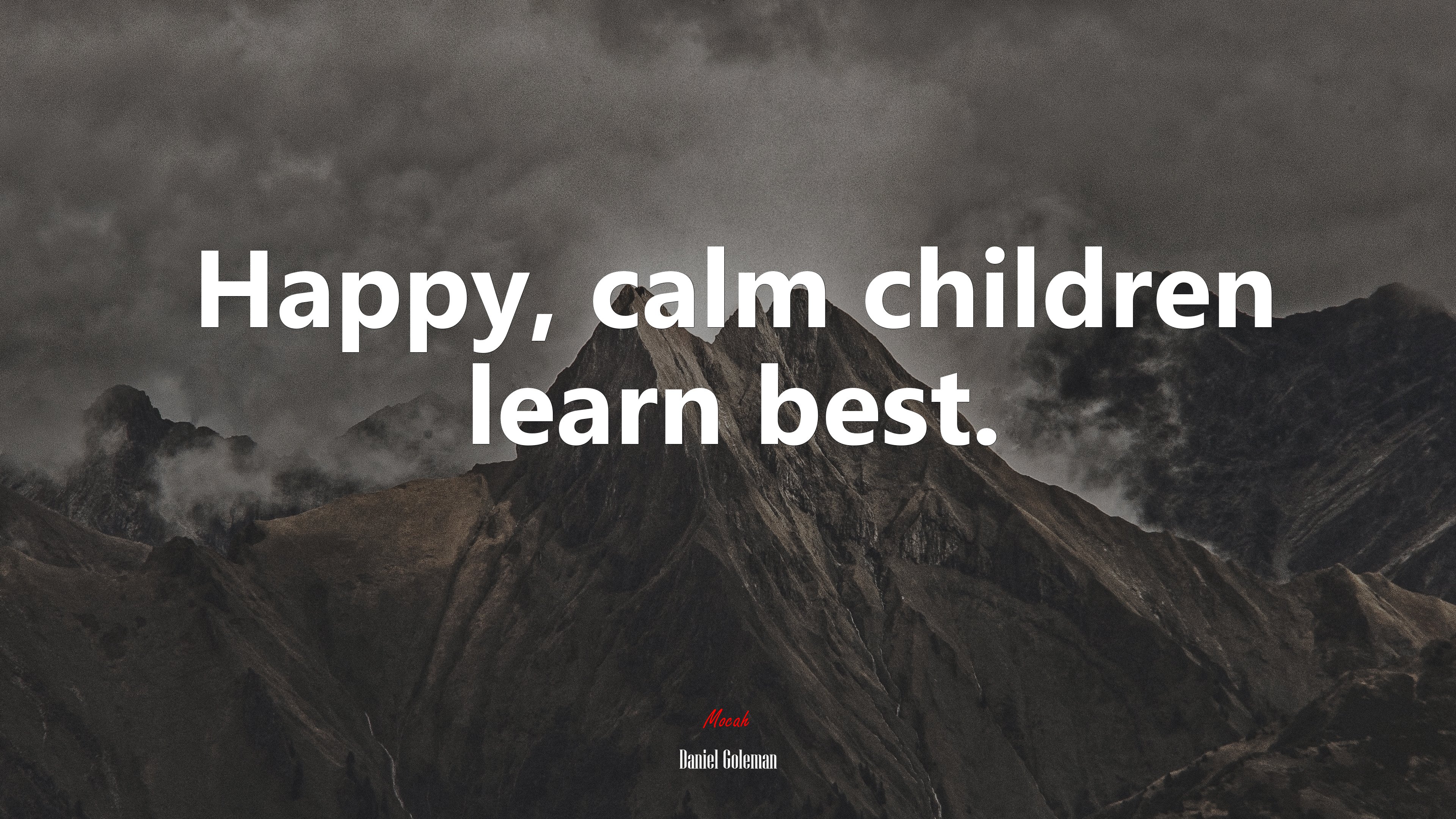 Happy, calm children learn best. | Daniel Goleman quote HD Wallpaper