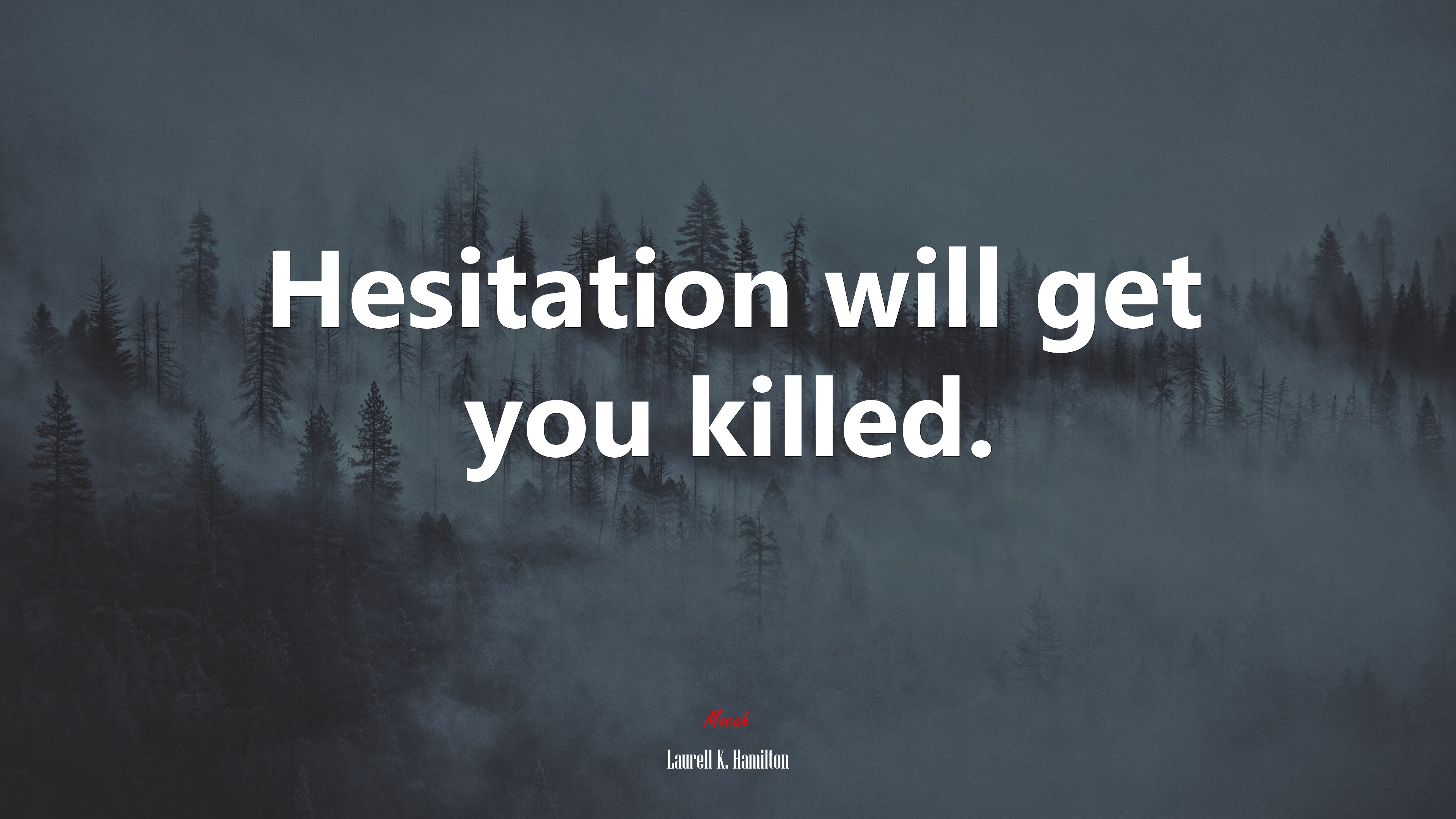 Hesitation will get you killed. | Laurell K. Hamilton quote HD Wallpaper