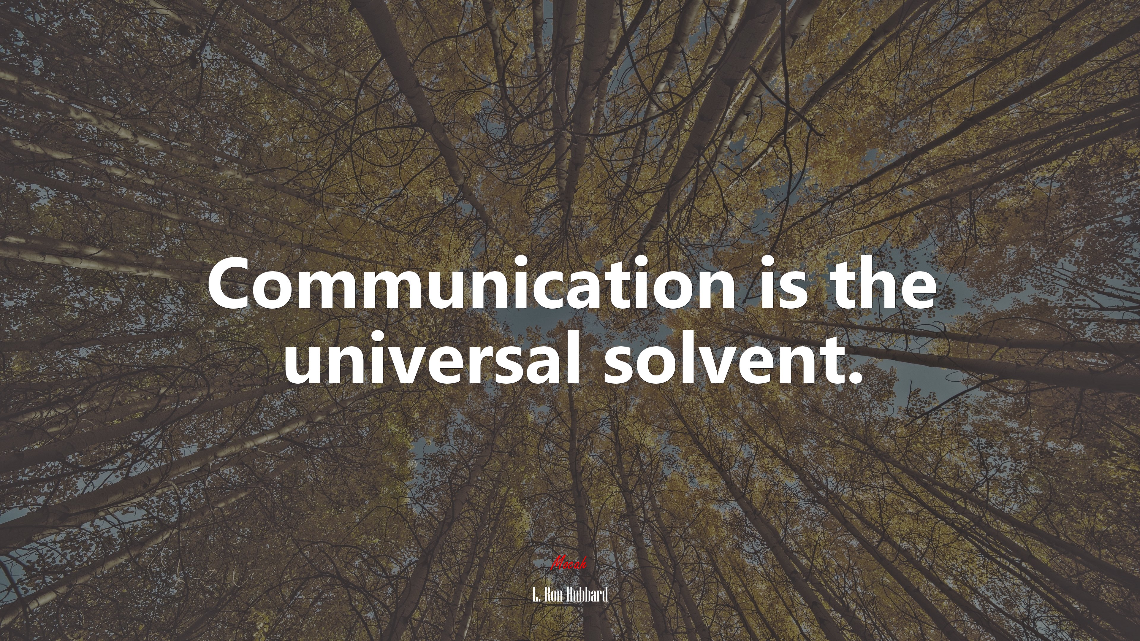 Communication is the universal solvent. | L. Ron Hubbard quote HD Wallpaper