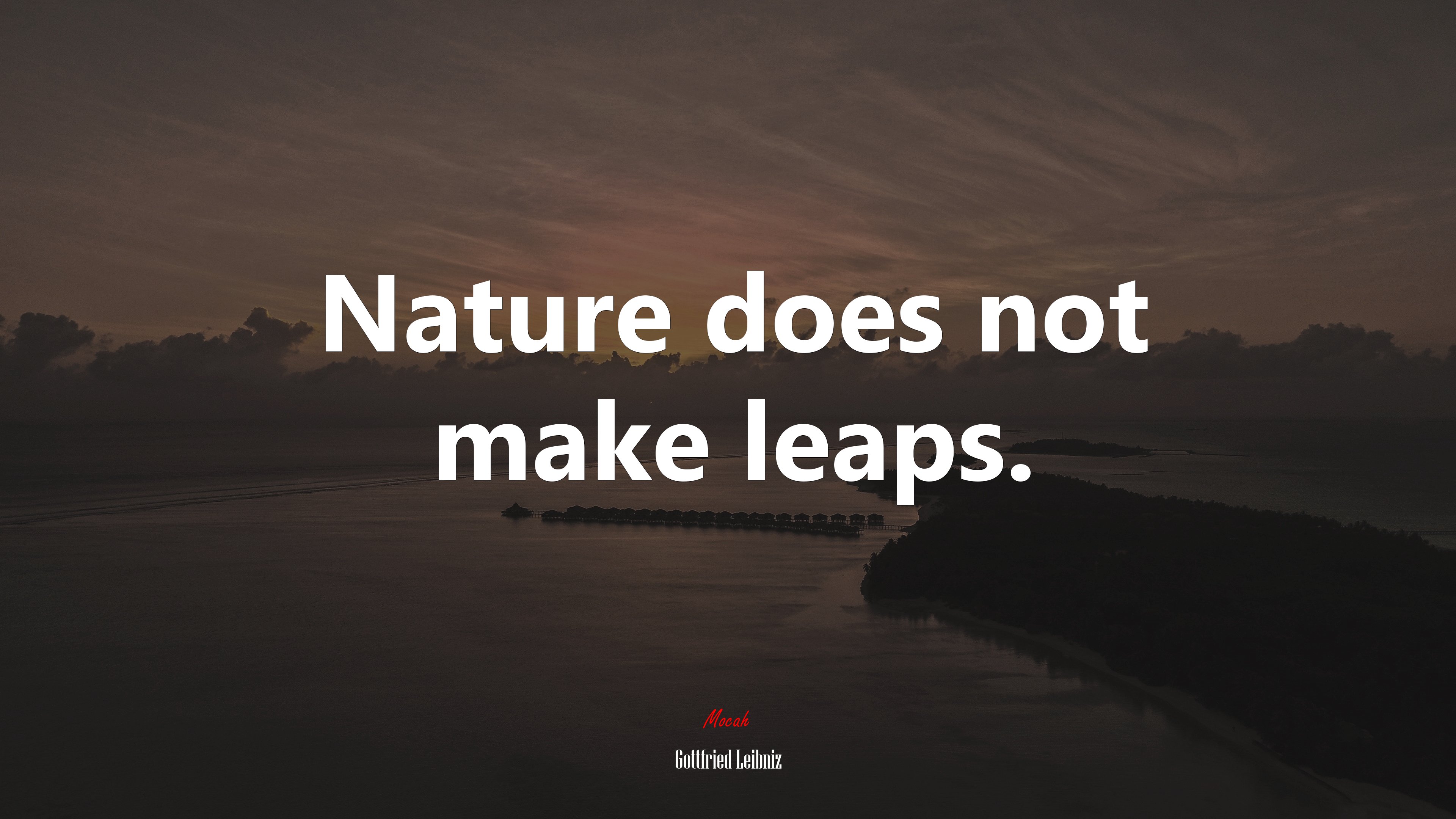Nature does not make leaps. | Gottfried Leibniz quote HD Wallpaper