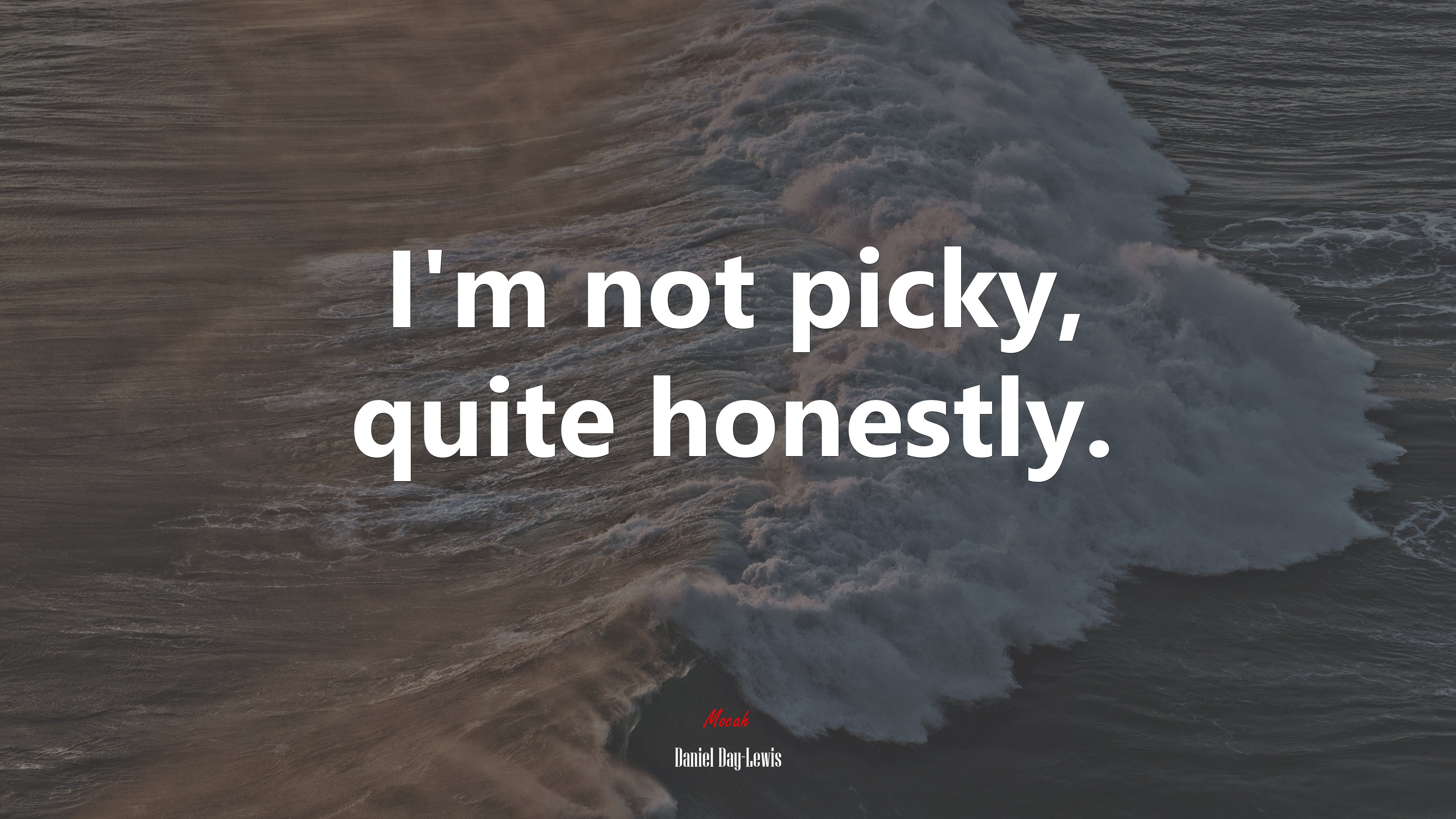 I’m not picky, quite honestly. | Daniel Day-Lewis quote HD Wallpaper