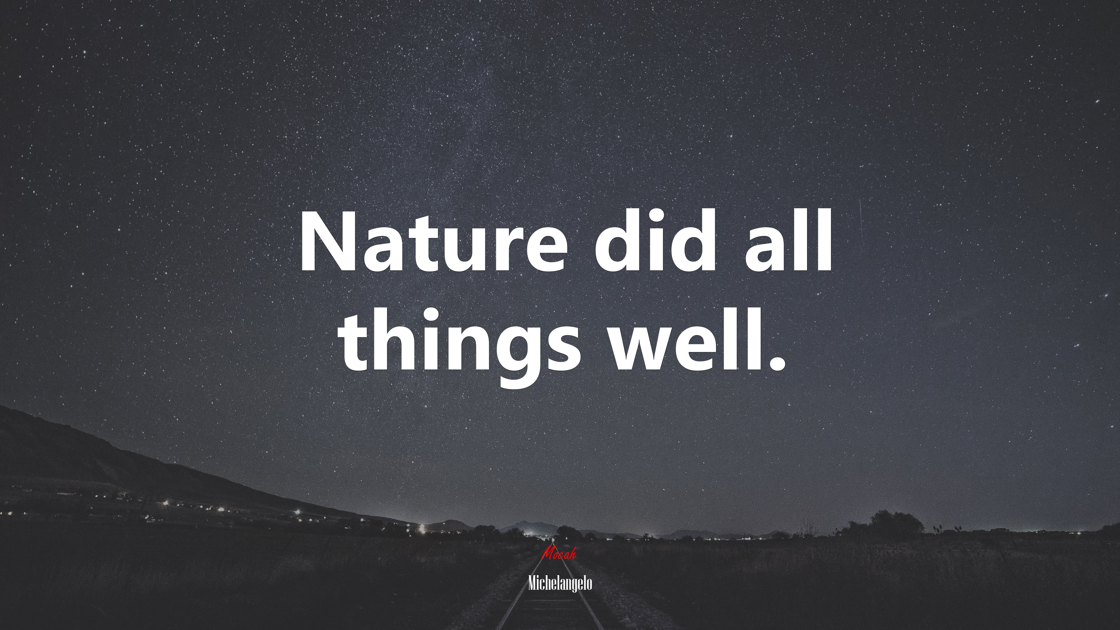 Nature did all things well. | Michelangelo quote HD Wallpaper