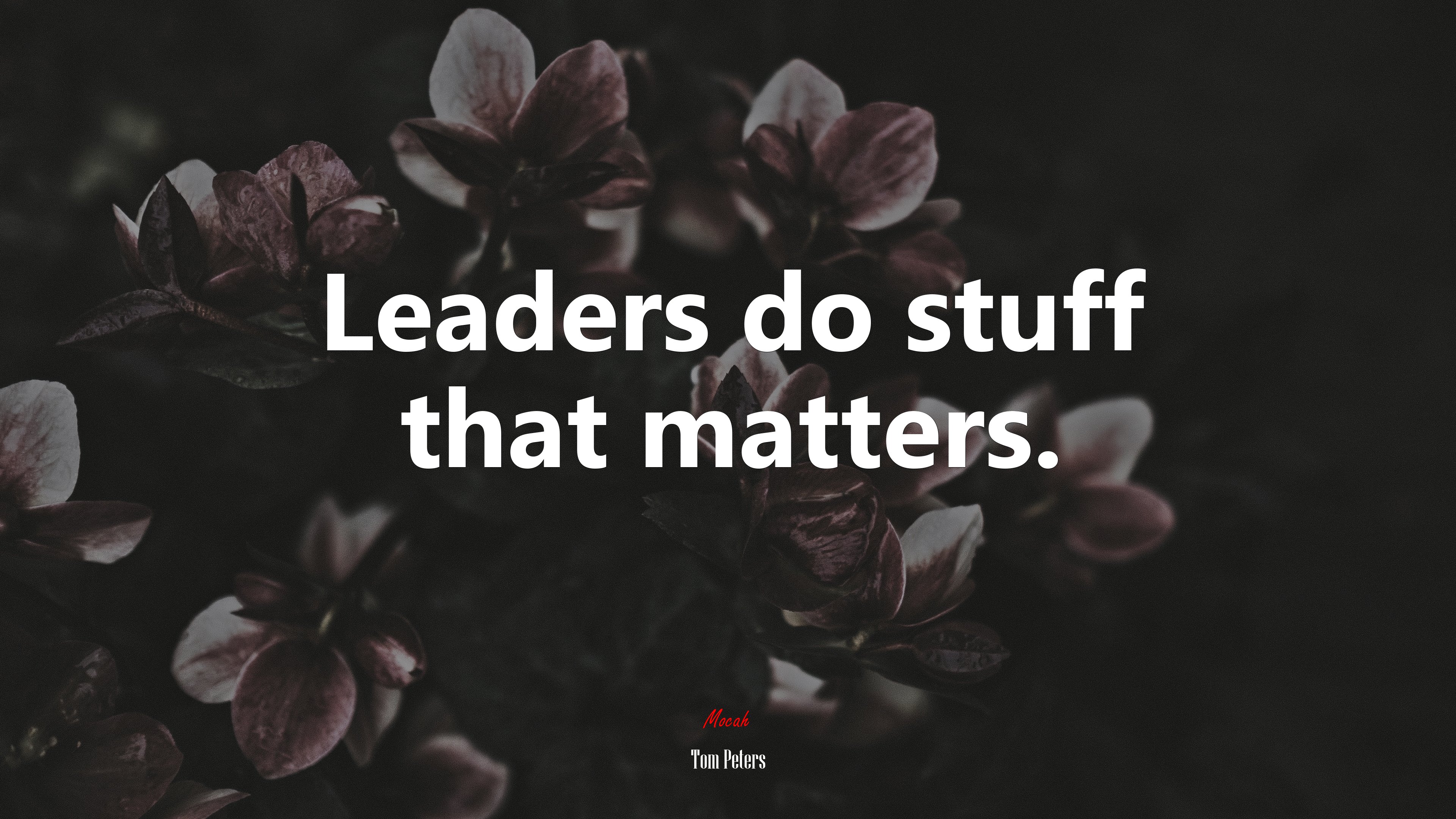 Leaders do stuff that matters. | Tom Peters quote HD Wallpaper