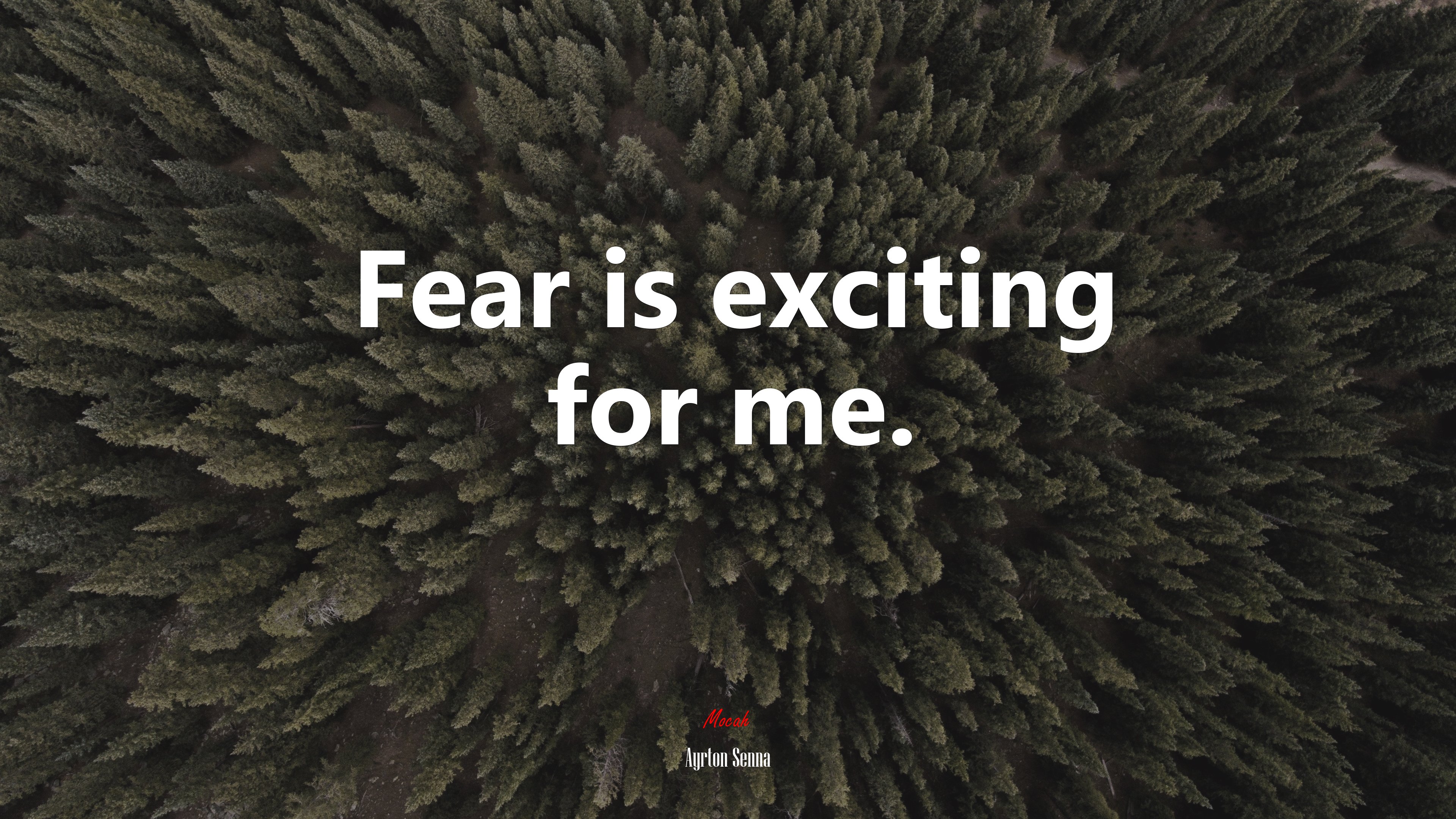Fear is exciting for me. | Ayrton Senna quote HD Wallpaper