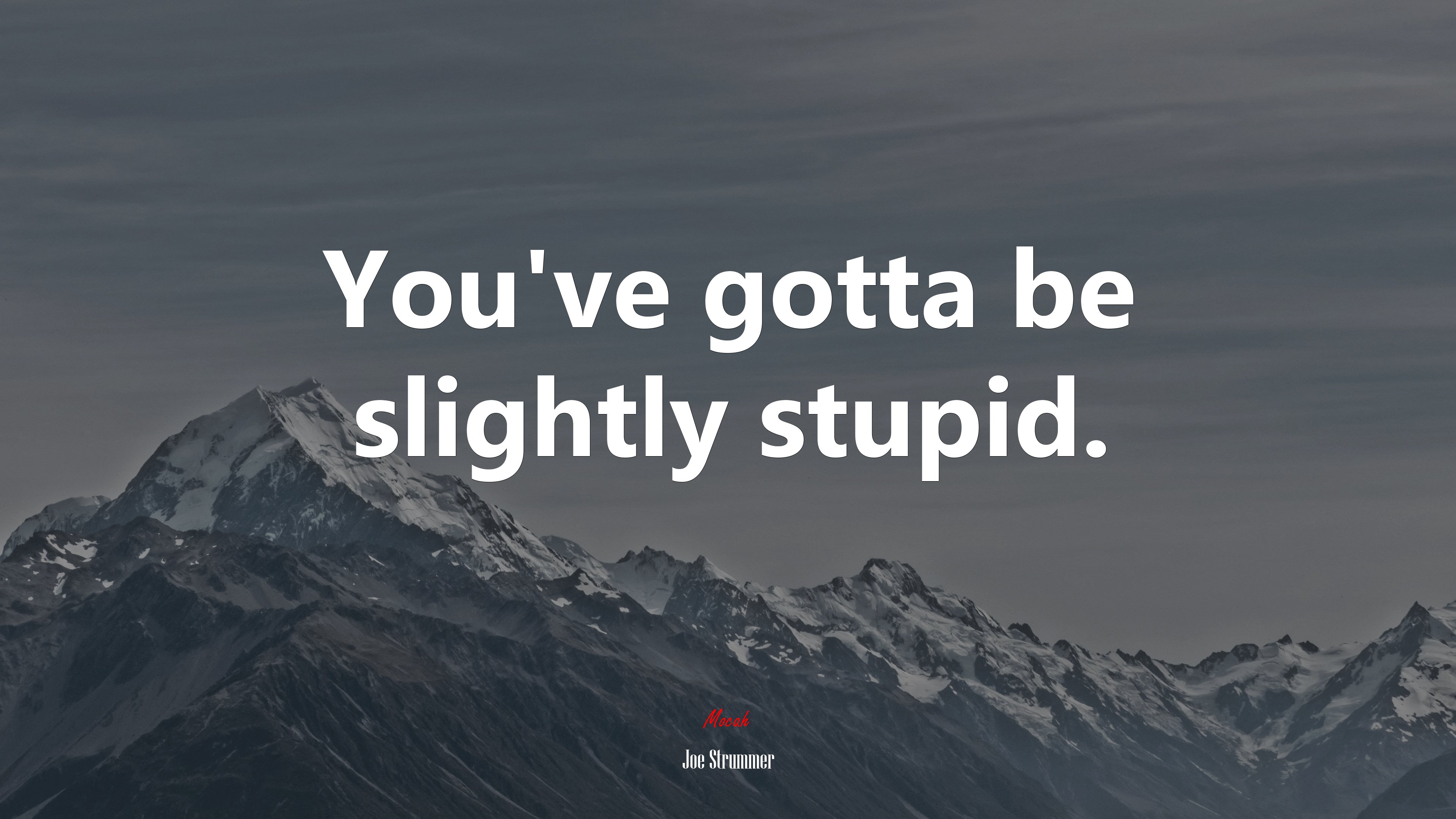 You’ve gotta be slightly stupid. | Joe Strummer quote HD Wallpaper
