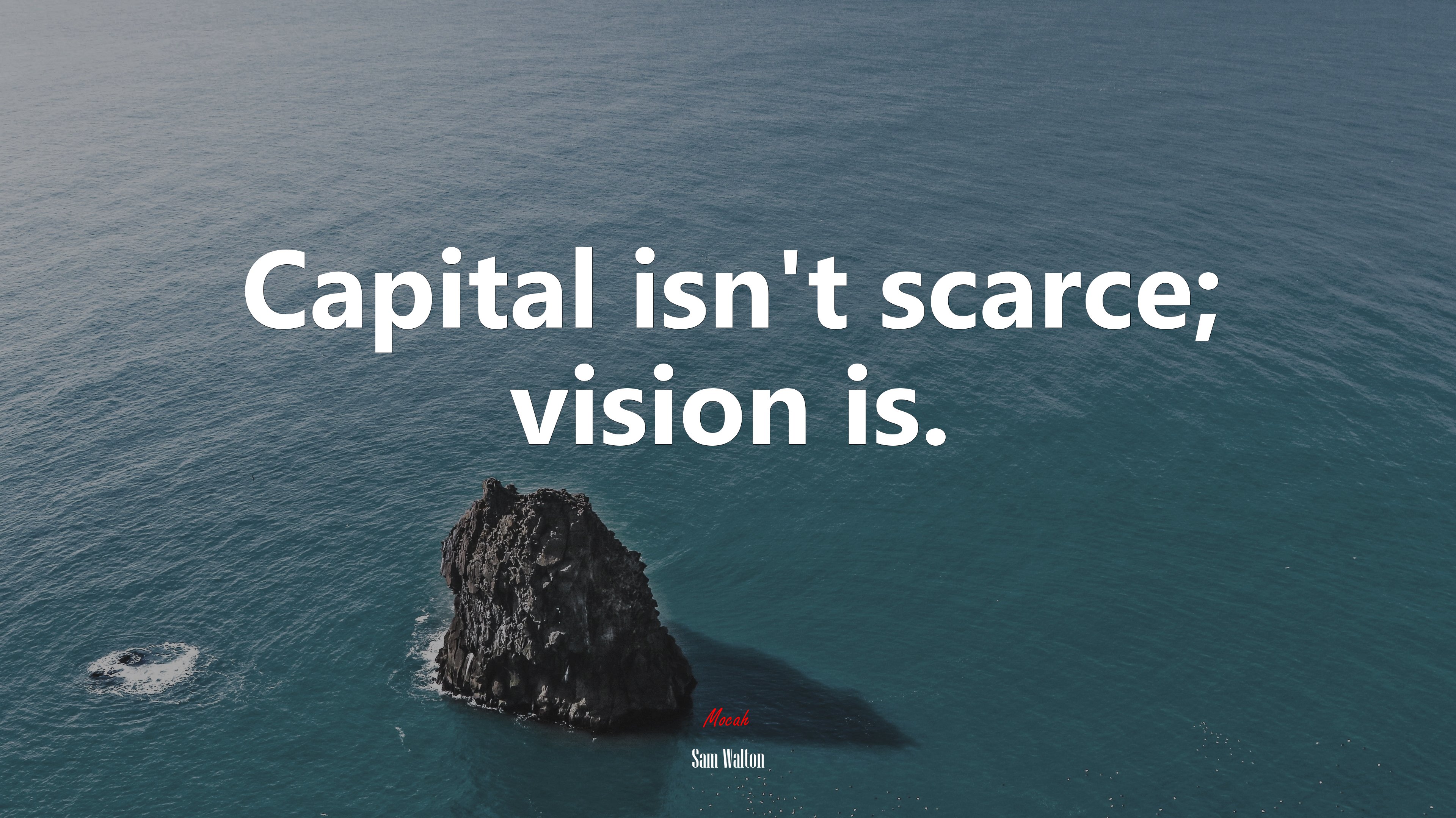 Capital isn’t scarce; vision is. | Sam Walton quote HD Wallpaper