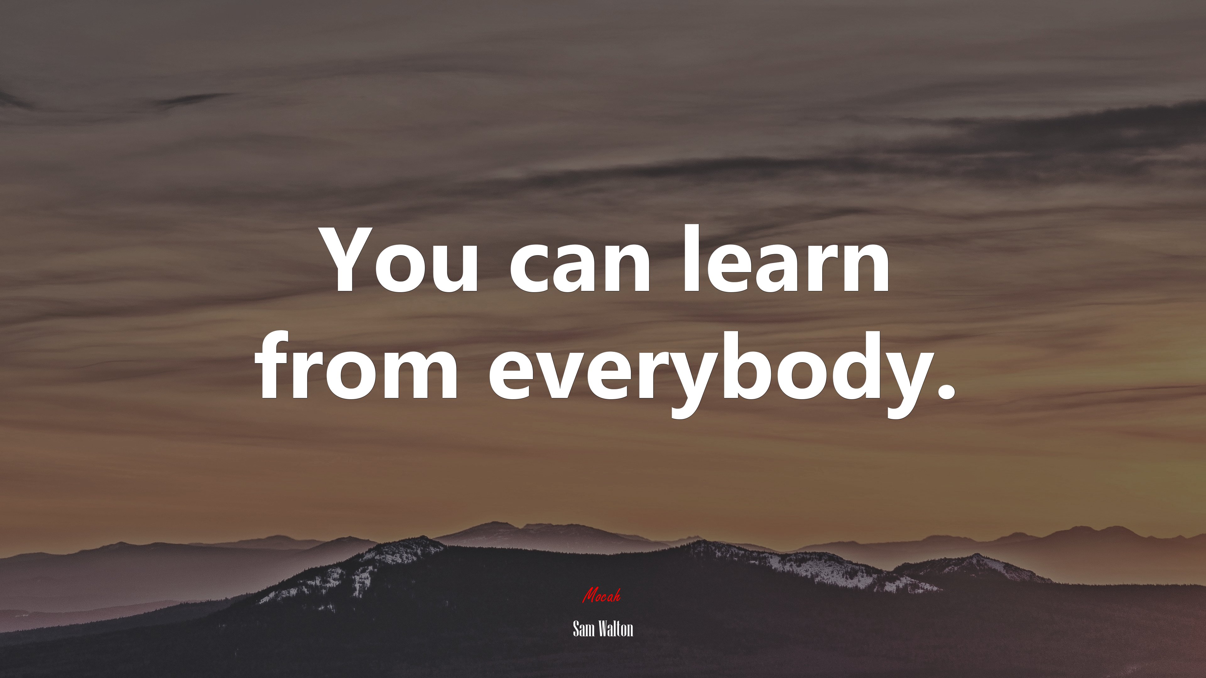 You can learn from everybody. | Sam Walton quote HD Wallpaper