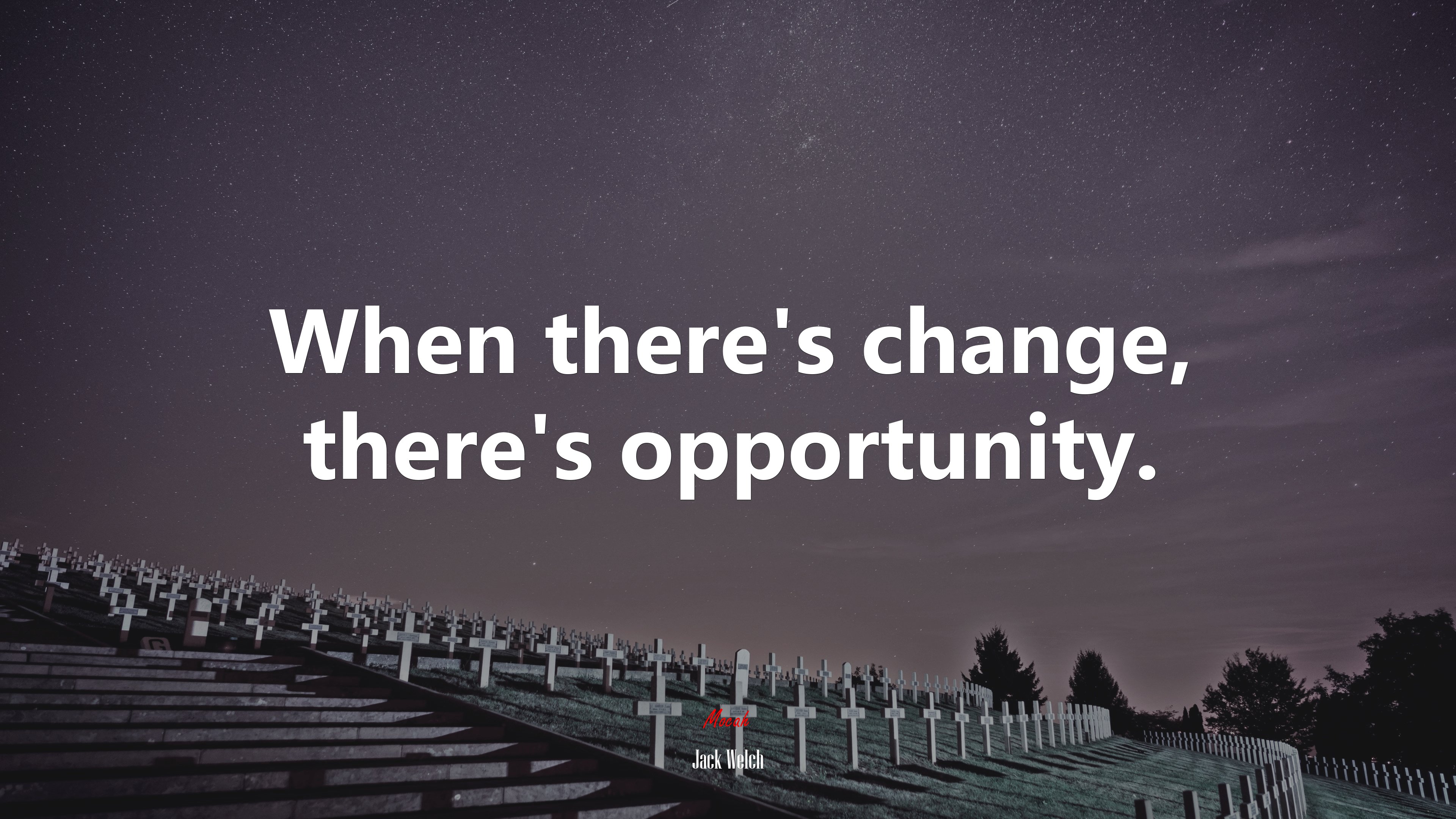 When there’s change, there’s opportunity. | Jack Welch quote HD Wallpaper